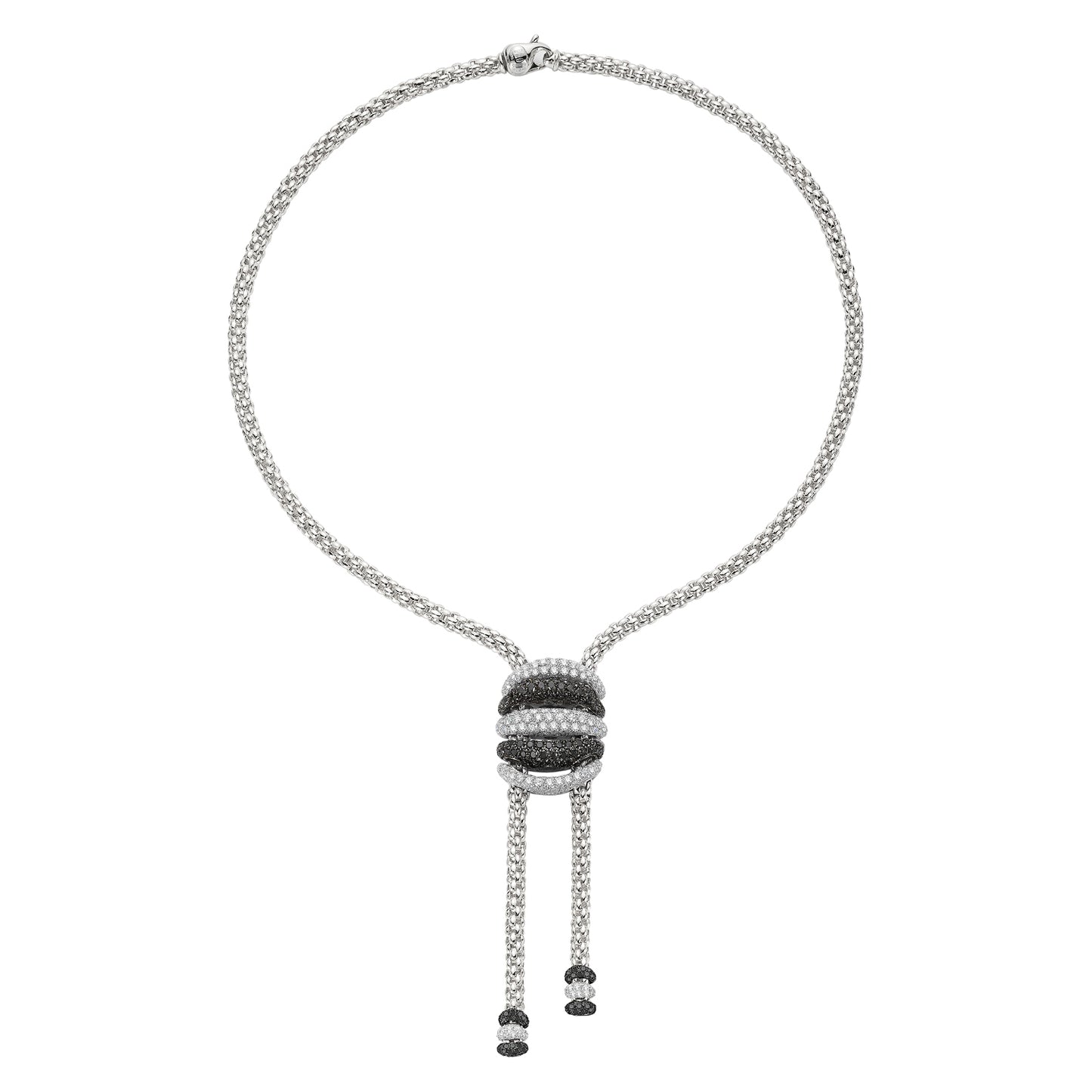 FOPE Solo Collection Lariat Necklace — White &amp; Black Diamond Accent
