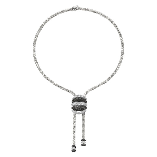 FOPE Solo Collection Lariat Necklace — White &amp; Black Diamond Accent