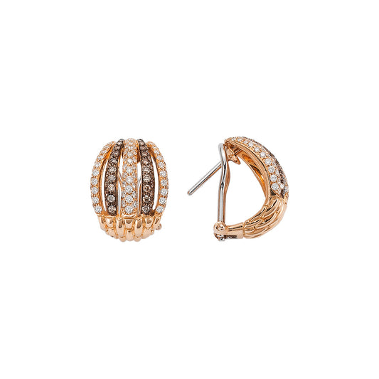 Solo Collection: Brown &amp; White Diamond Pavé Earrings