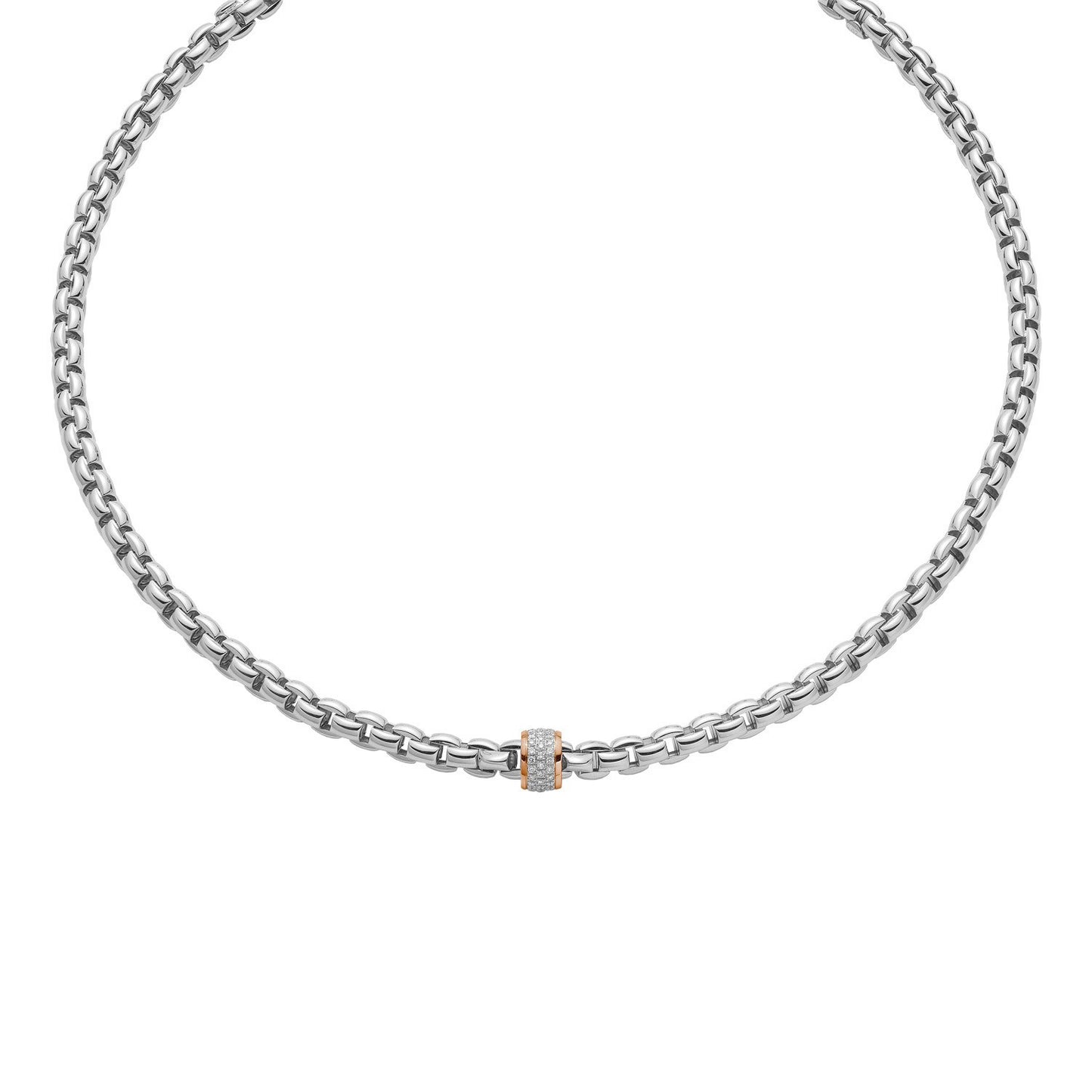 FOPE Eka Necklace- Pavé Diamond Rondel