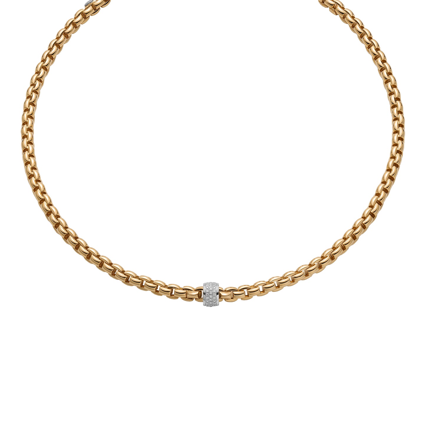 FOPE Eka Necklace- Pavé Diamond Rondel