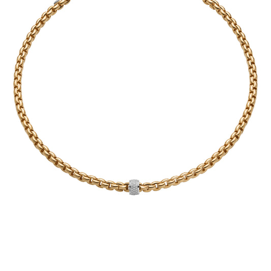 FOPE Eka Necklace- Pavé Diamond Rondel