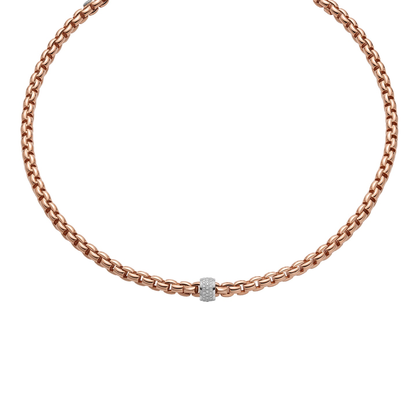 FOPE Eka Necklace- Pavé Diamond Rondel