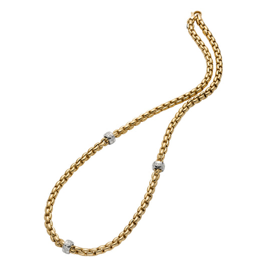 FOPE Eka Necklace-Three Diamond Line Rondels