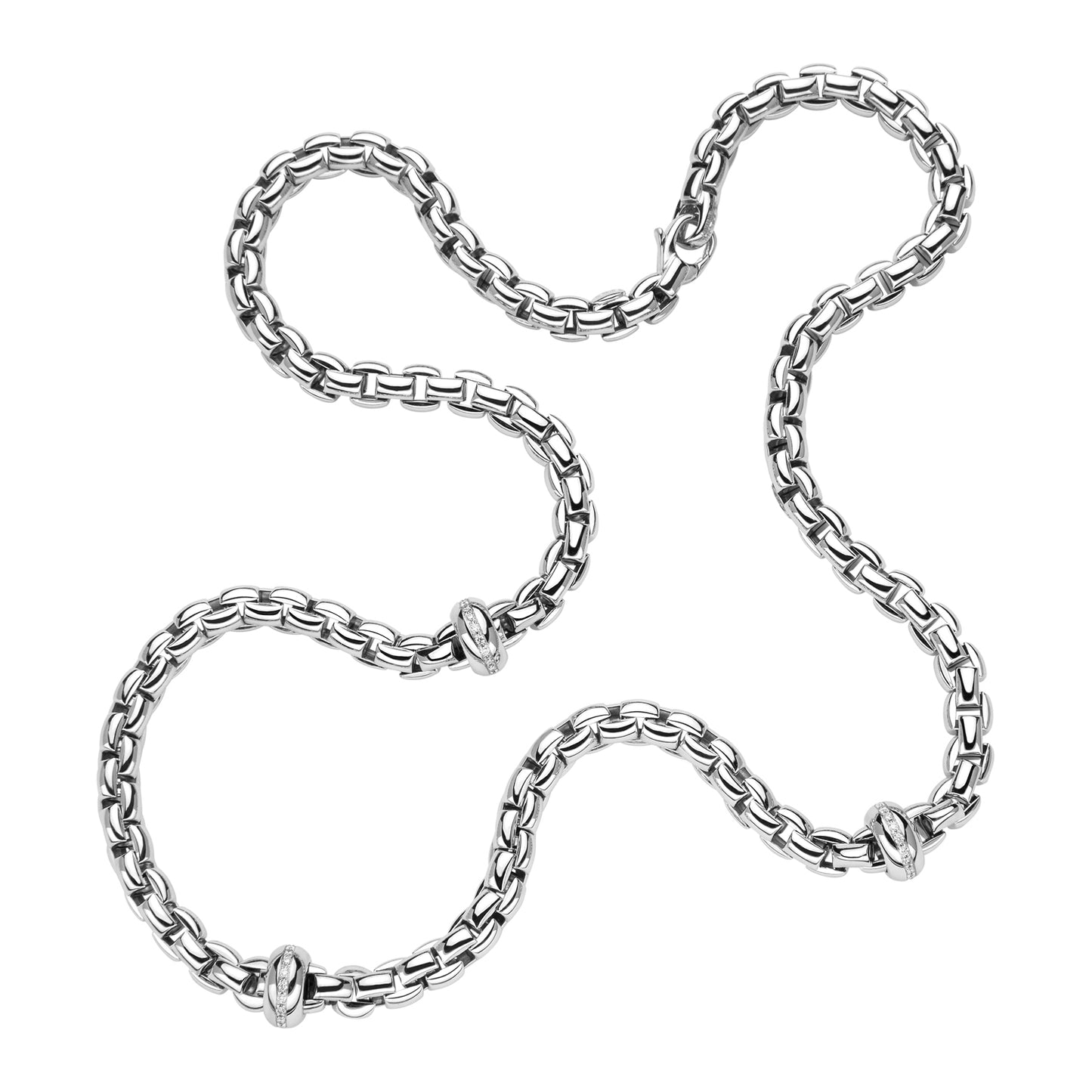 FOPE Eka Necklace-Three Diamond Line Rondels