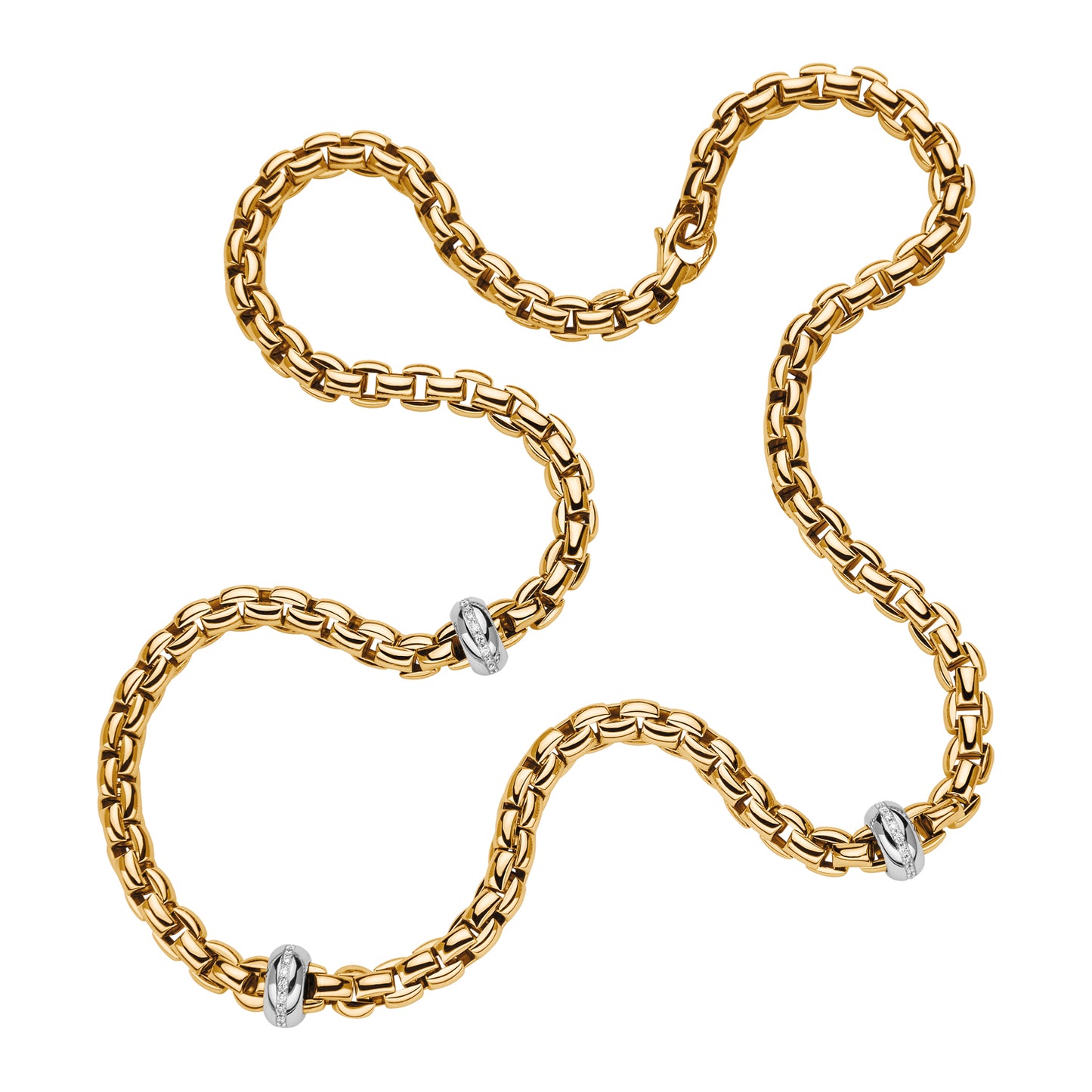 FOPE Eka Necklace-Three Diamond Line Rondels