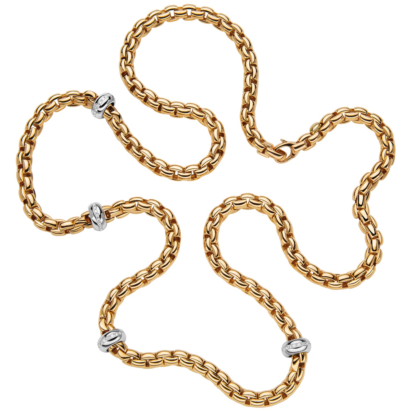 FOPE Eka Necklace- Four Diamond Line Rondels