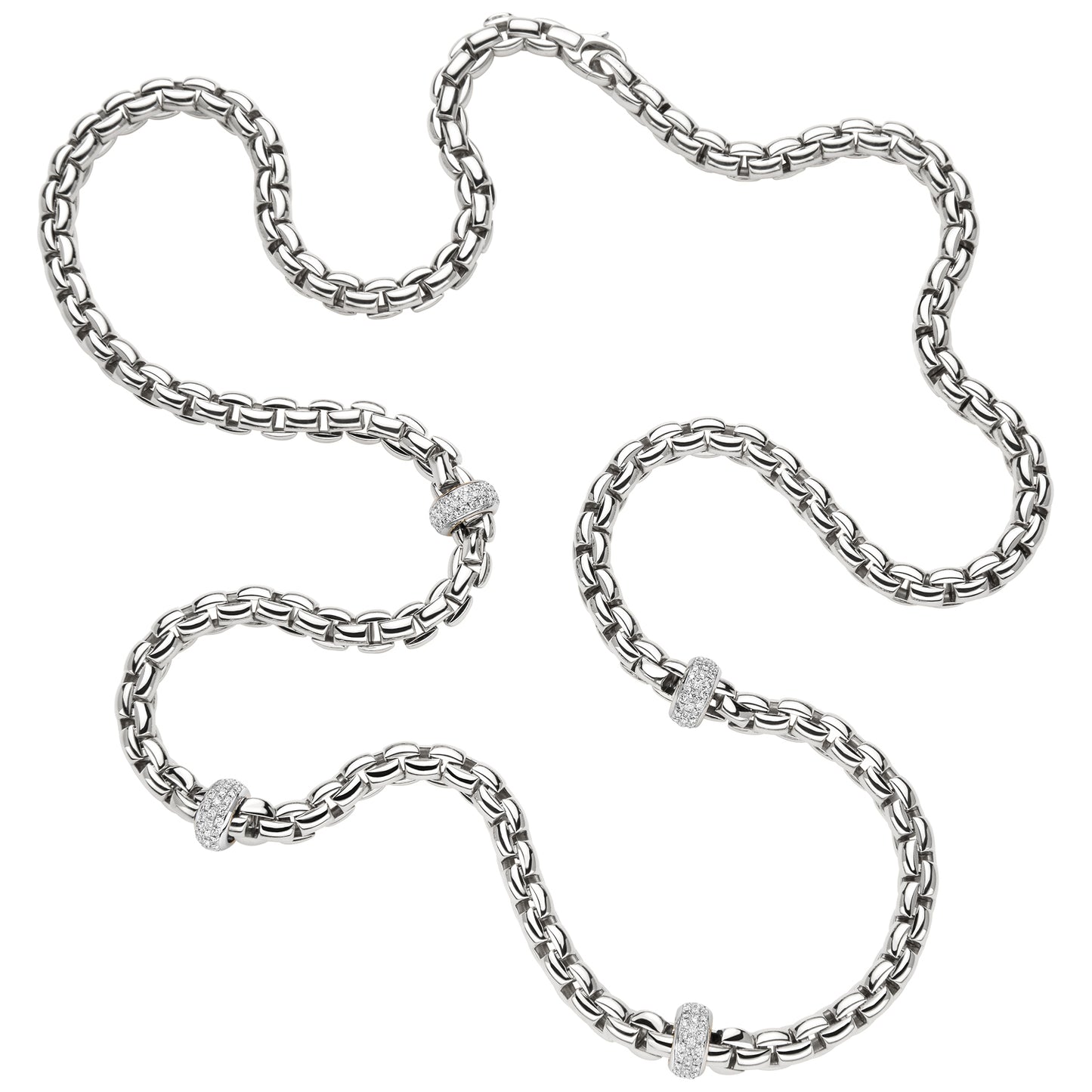 FOPE Eka Necklace- Four Pavé Diamond Rondels