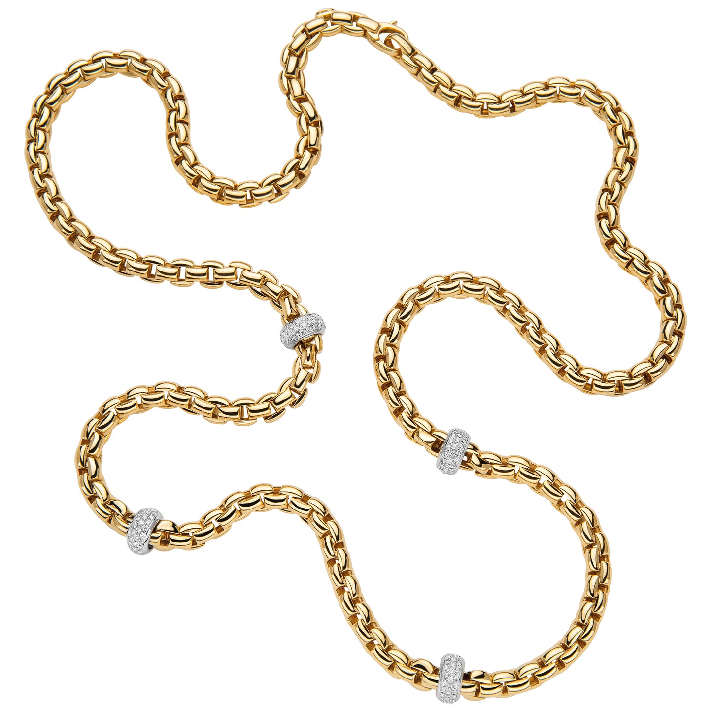 FOPE Eka Necklace- Four Pavé Diamond Rondels