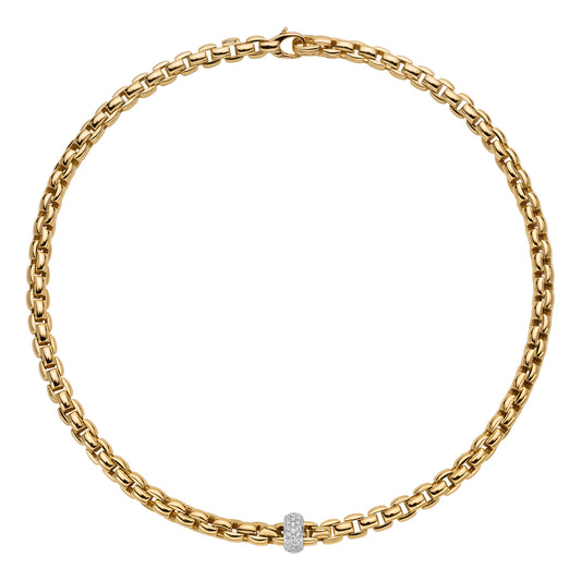 FOPE Eka Necklace- Pavé Diamond Rondel