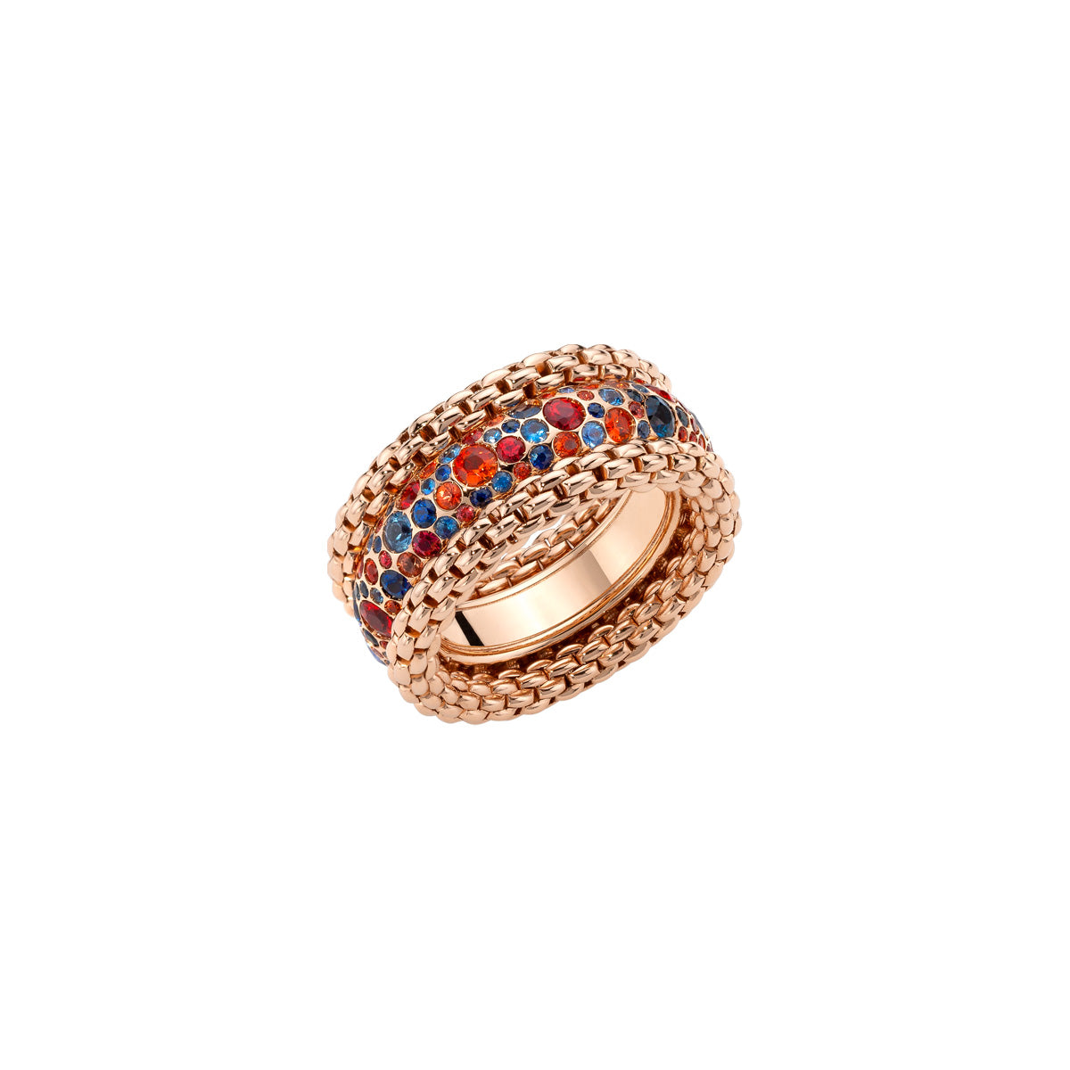 FOPE Bubble Ring with Multicolour Sapphires