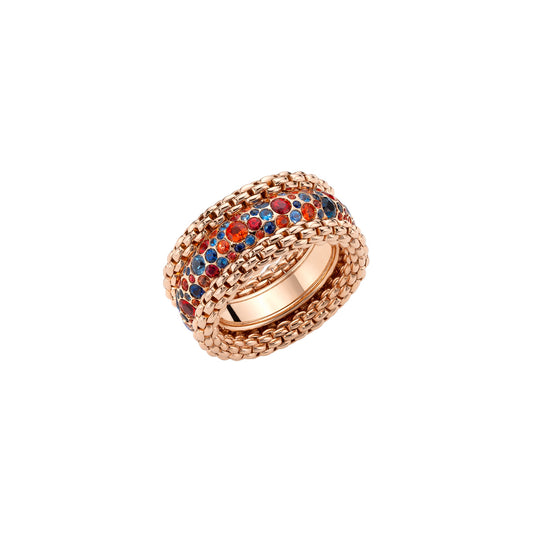 FOPE Bubble Ring with Multicolour Sapphires