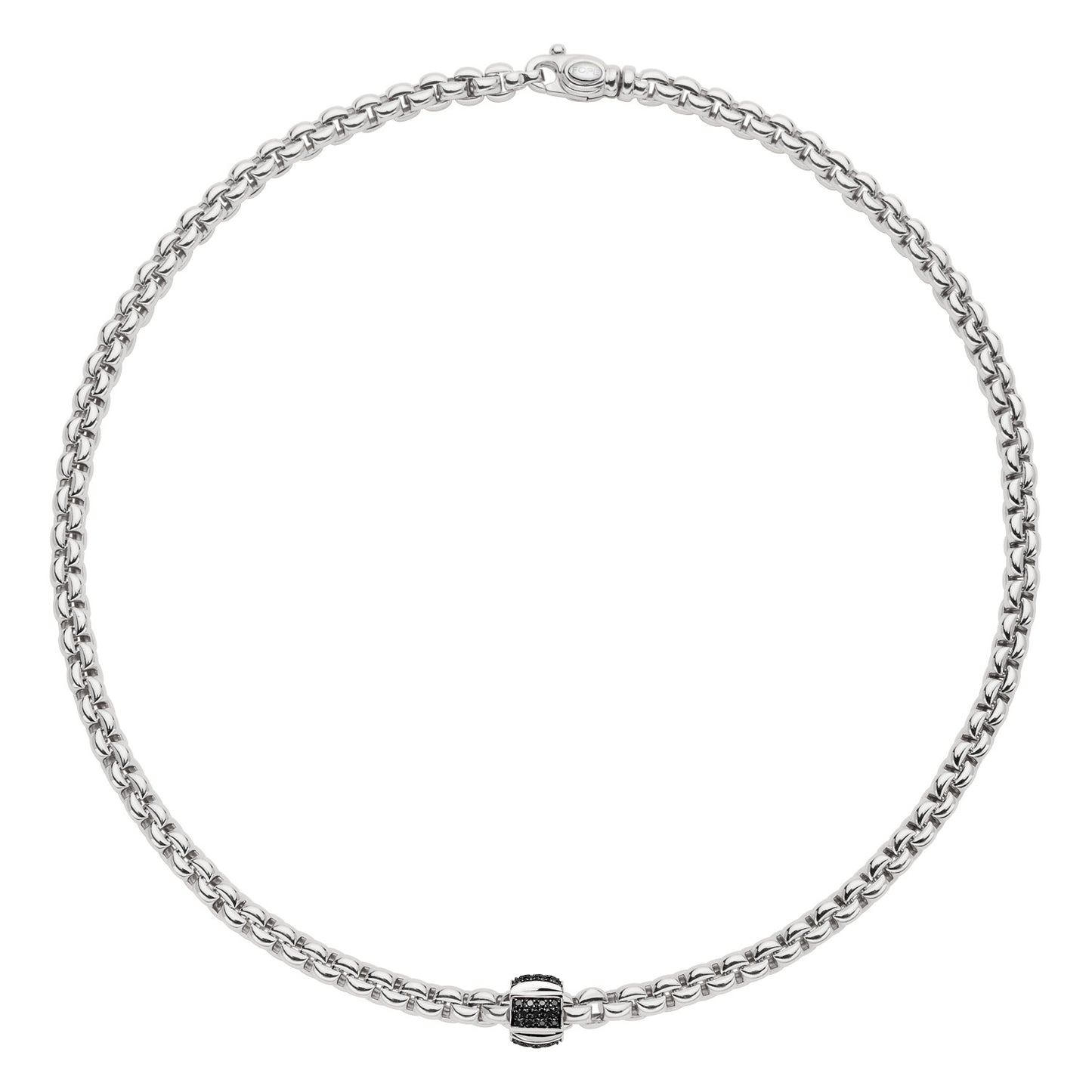 FOPE Eka Necklace- Black Diamond Pavé Faceted Rondel