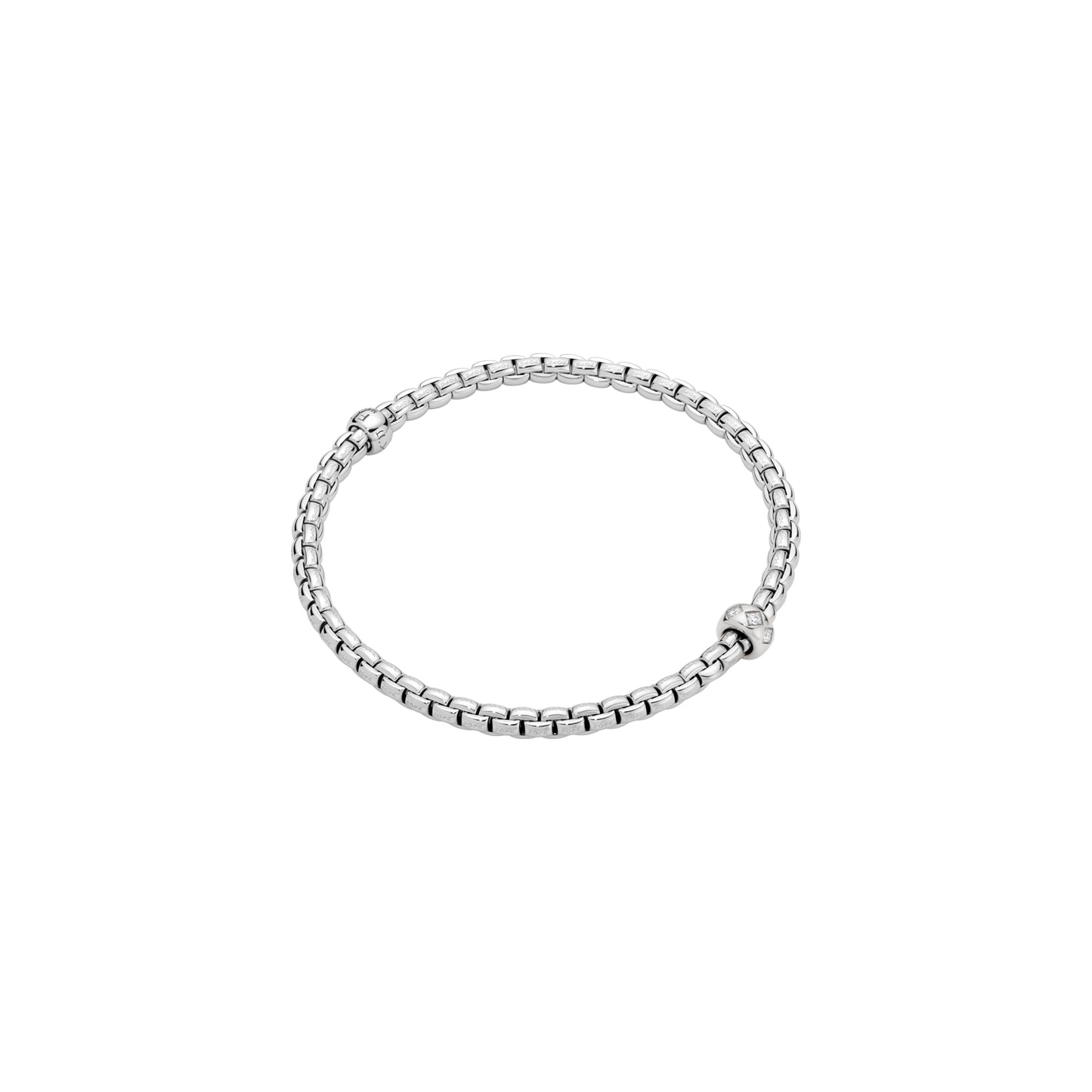 Silver bracelet on a white background