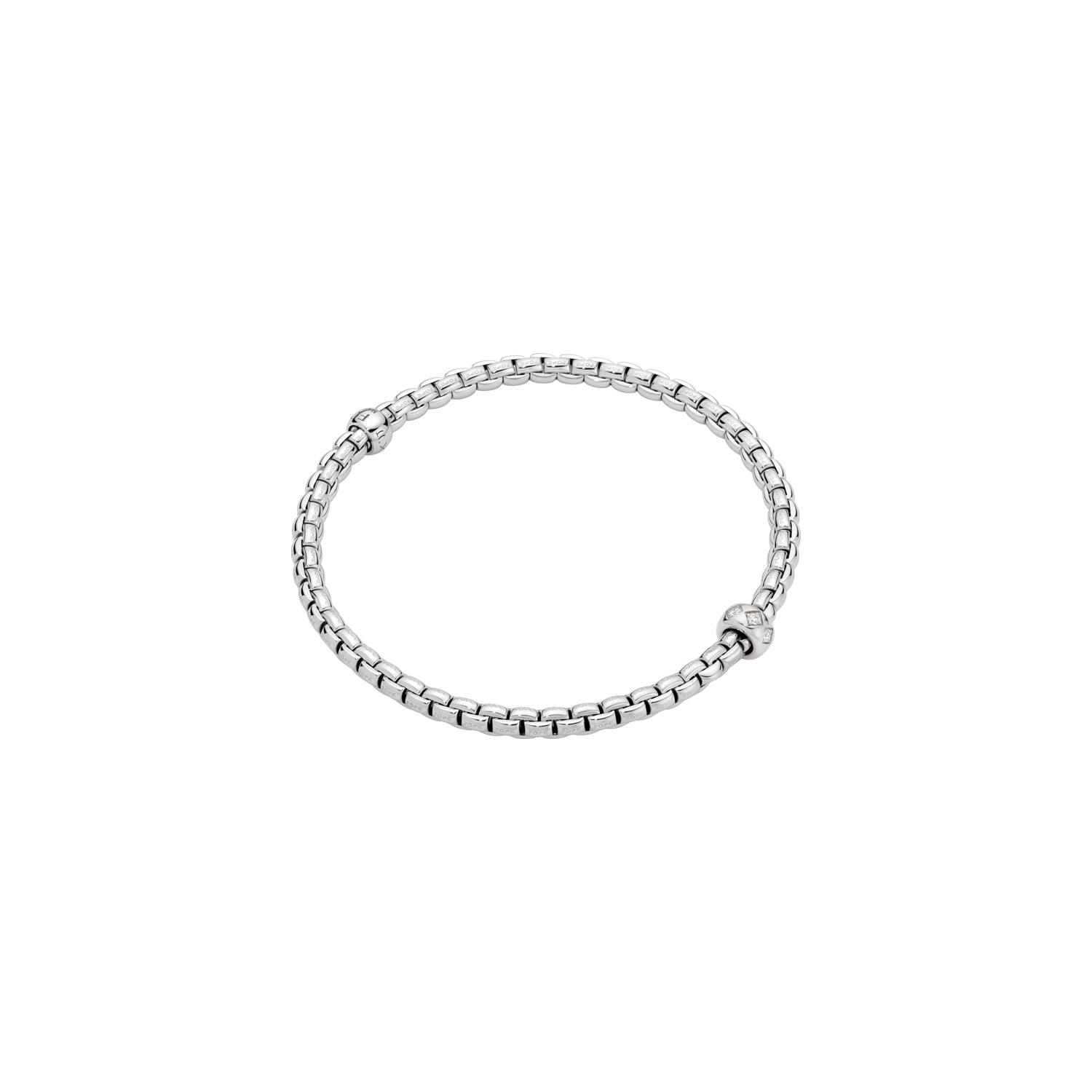 Silver bracelet on a white background