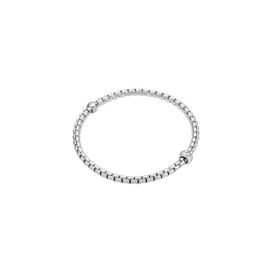 Silver bracelet on a white background