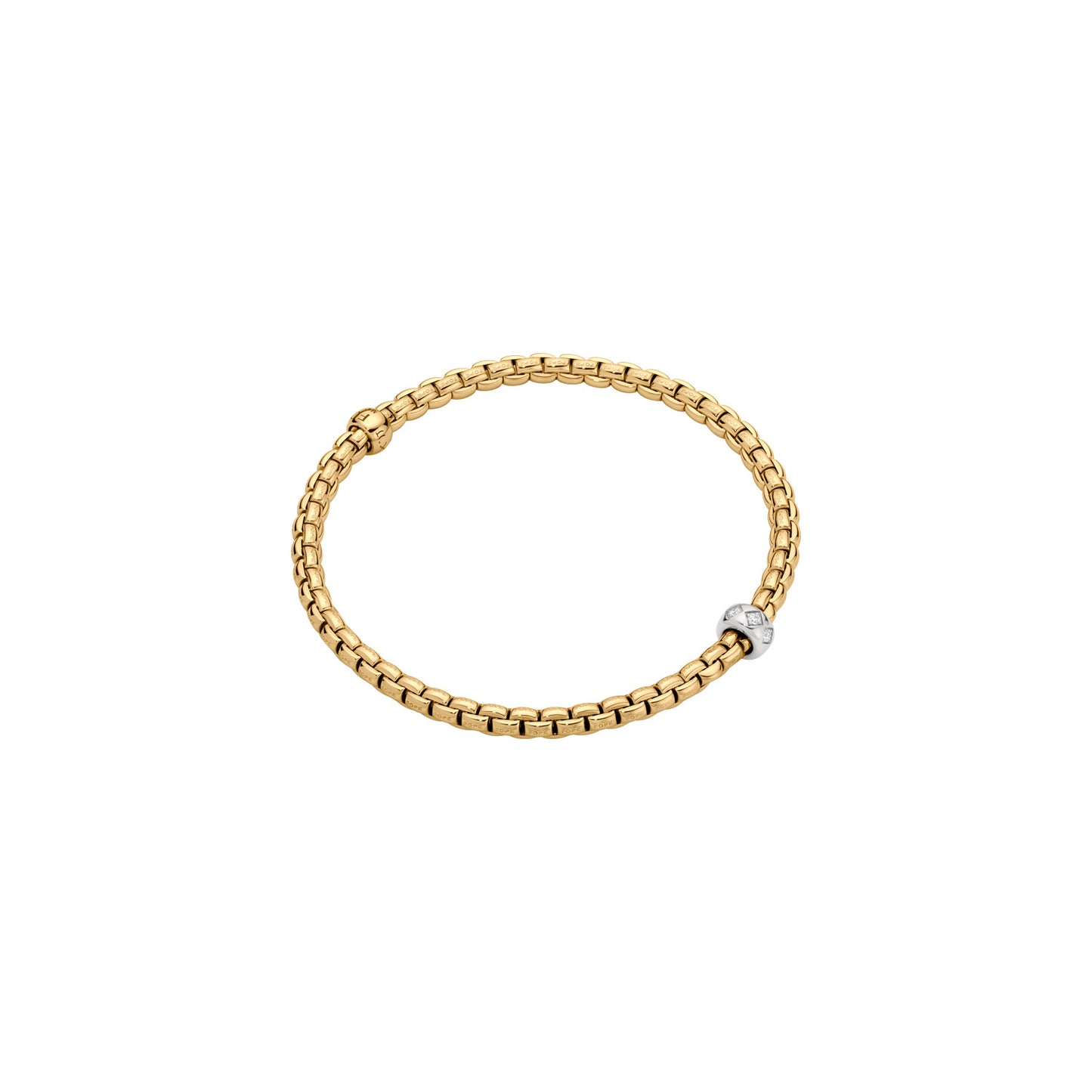 Fope eka Gold bracelet with a diamond on a white background