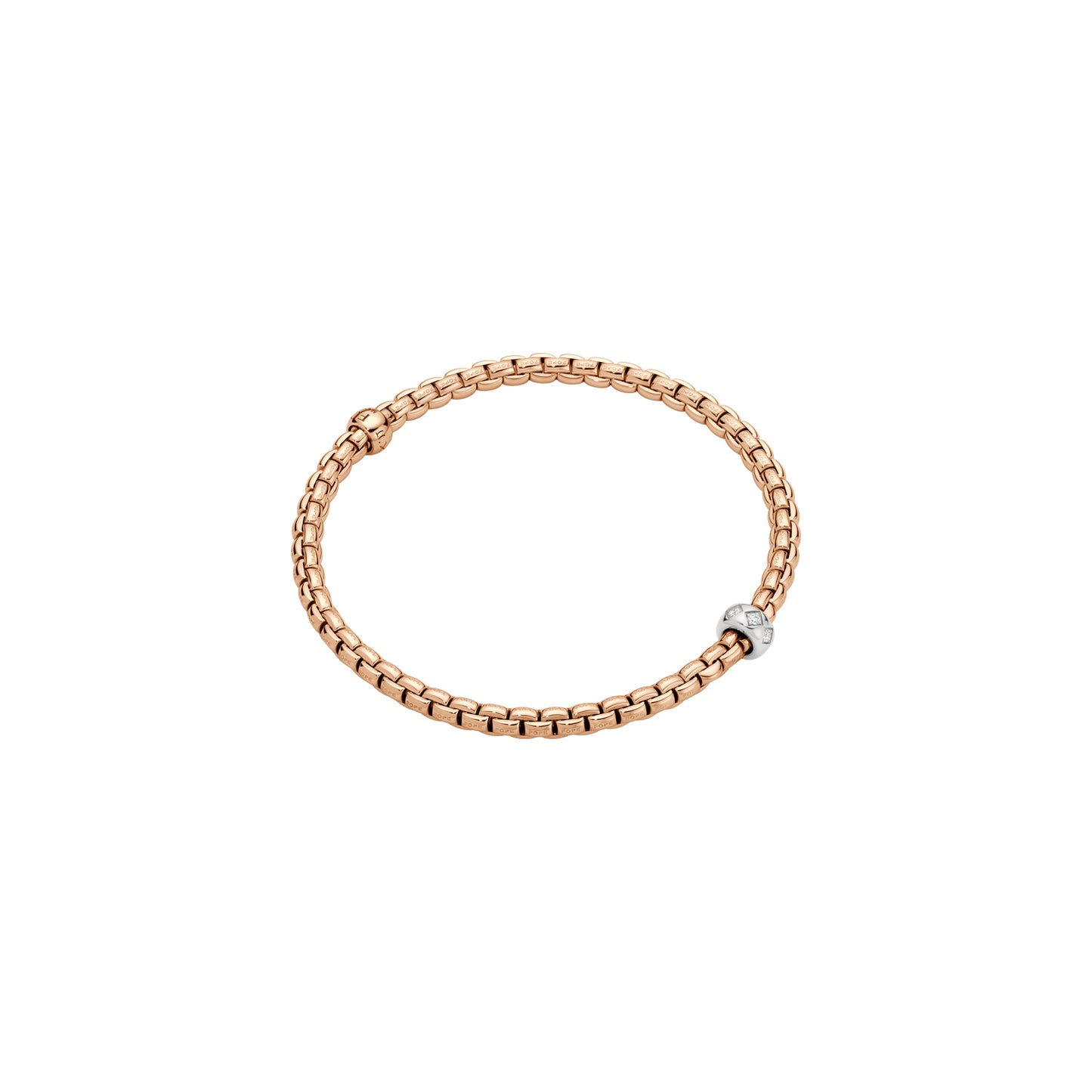 Fope eka Rose gold bracelet with a diamond on a white background