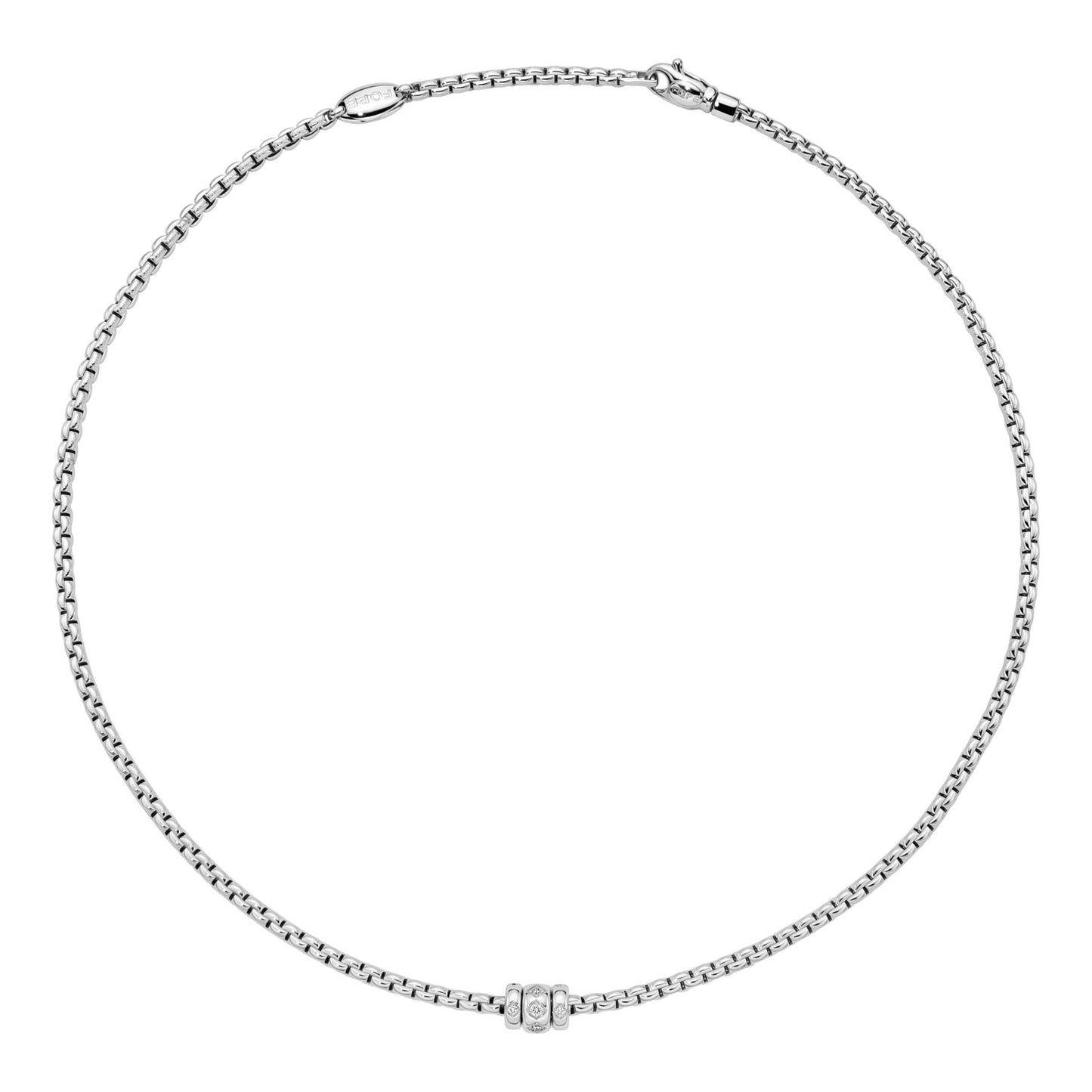 Fope Eka Tiny Necklace- Three Diamond-Stud Rondels