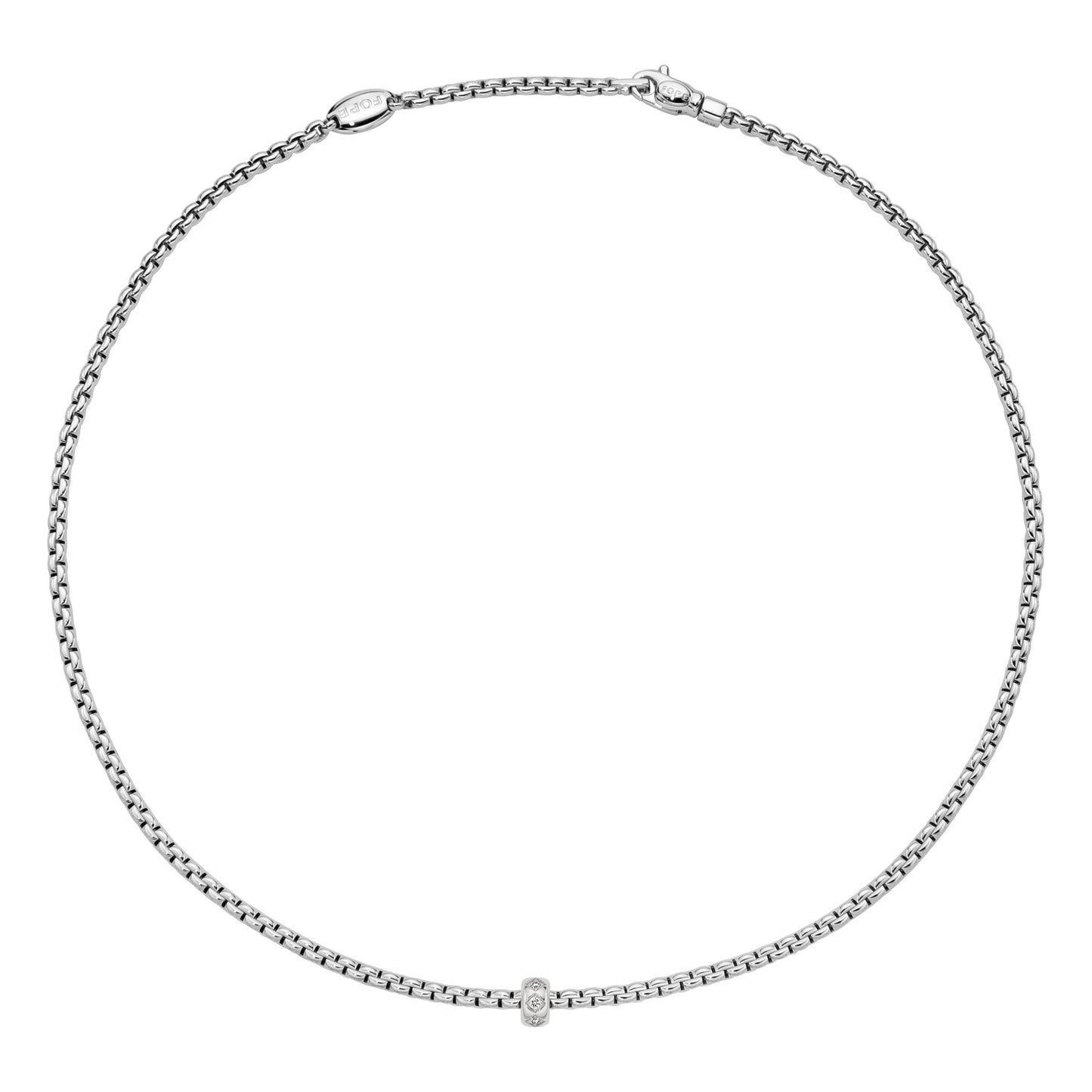 Fope Eka Tiny Necklace- Diamond-Stud Rondel
