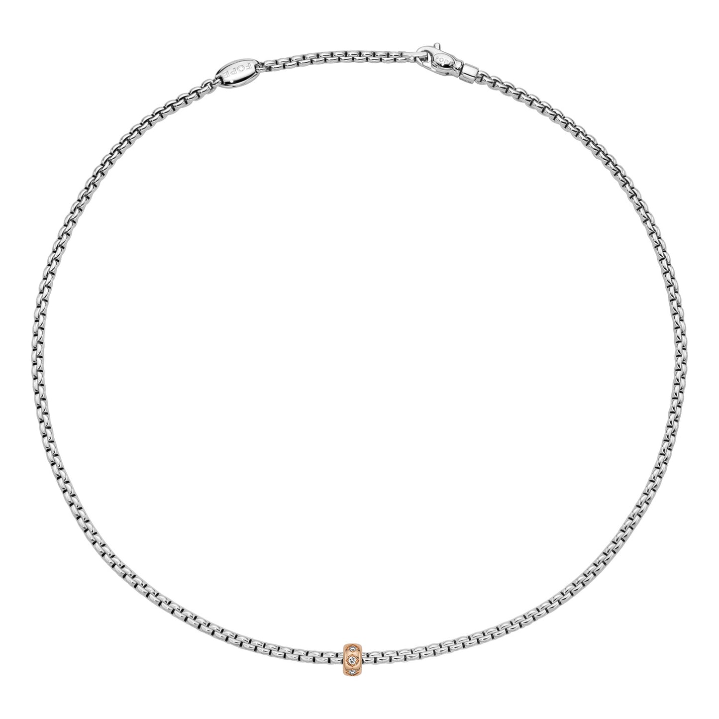 Fope Eka Tiny Necklace- Diamond-Stud Rondel