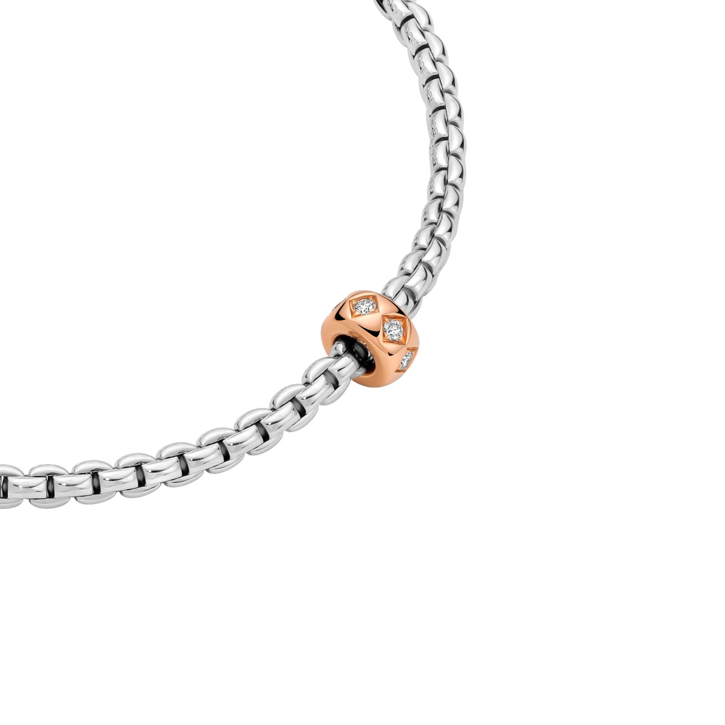 Fope Eka Tiny Necklace- Diamond-Stud Rondel