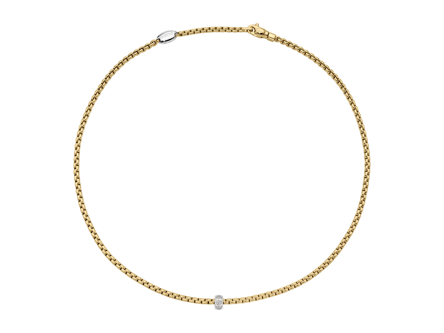 Fope Eka Tiny Necklace- Diamond-Stud Rondel