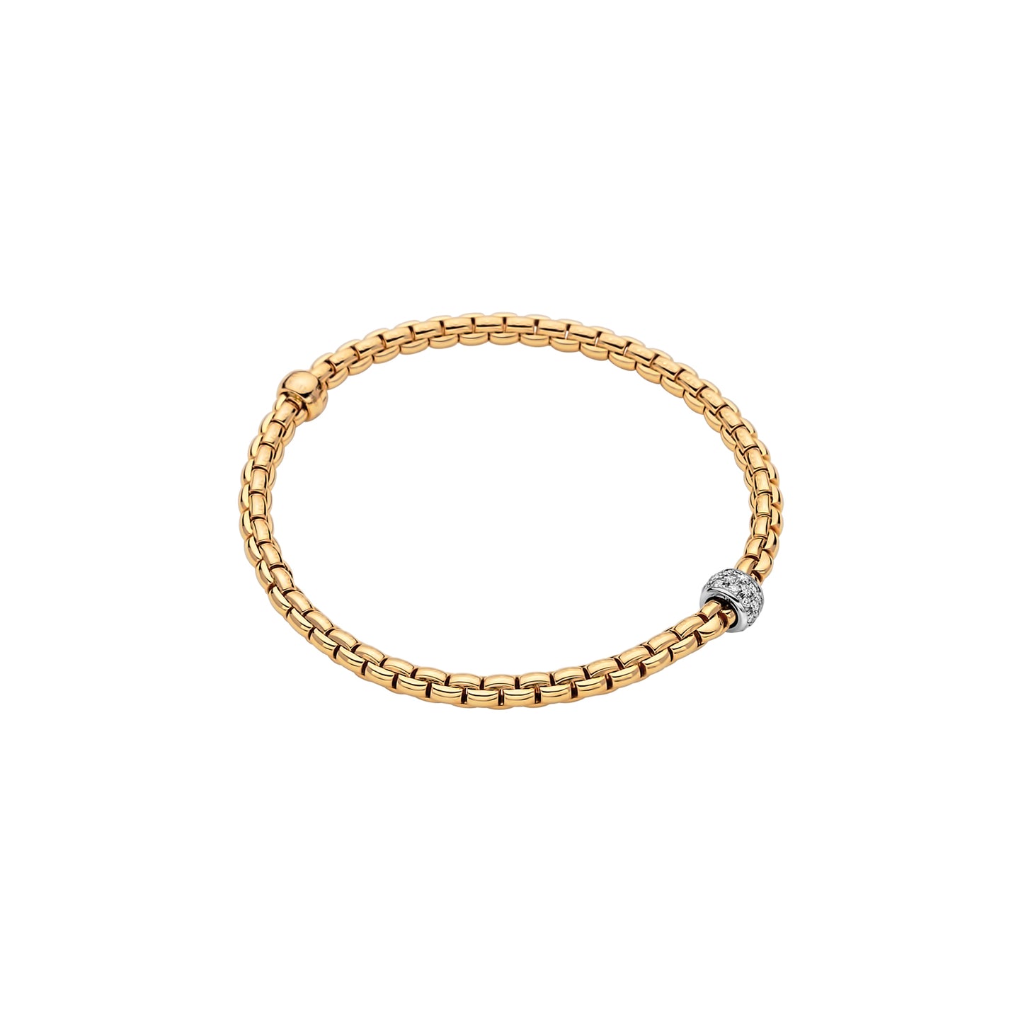 FOPE Eka Flex’it Bracelet with Pavé Diamond Barrel