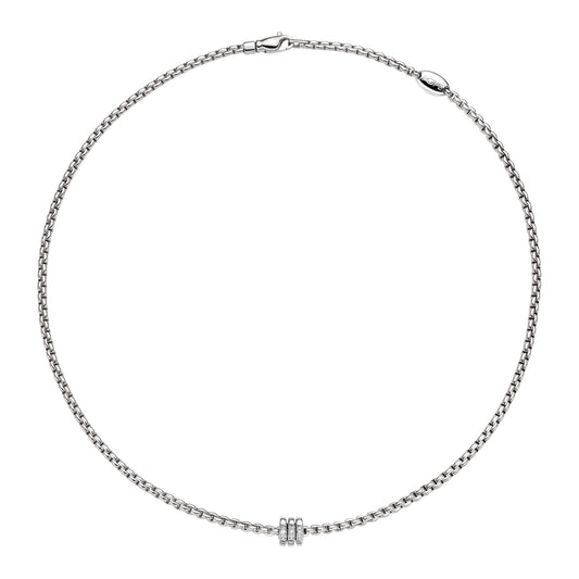 Fope Eka Tiny Necklace-Three Diamond-Stud Rondels