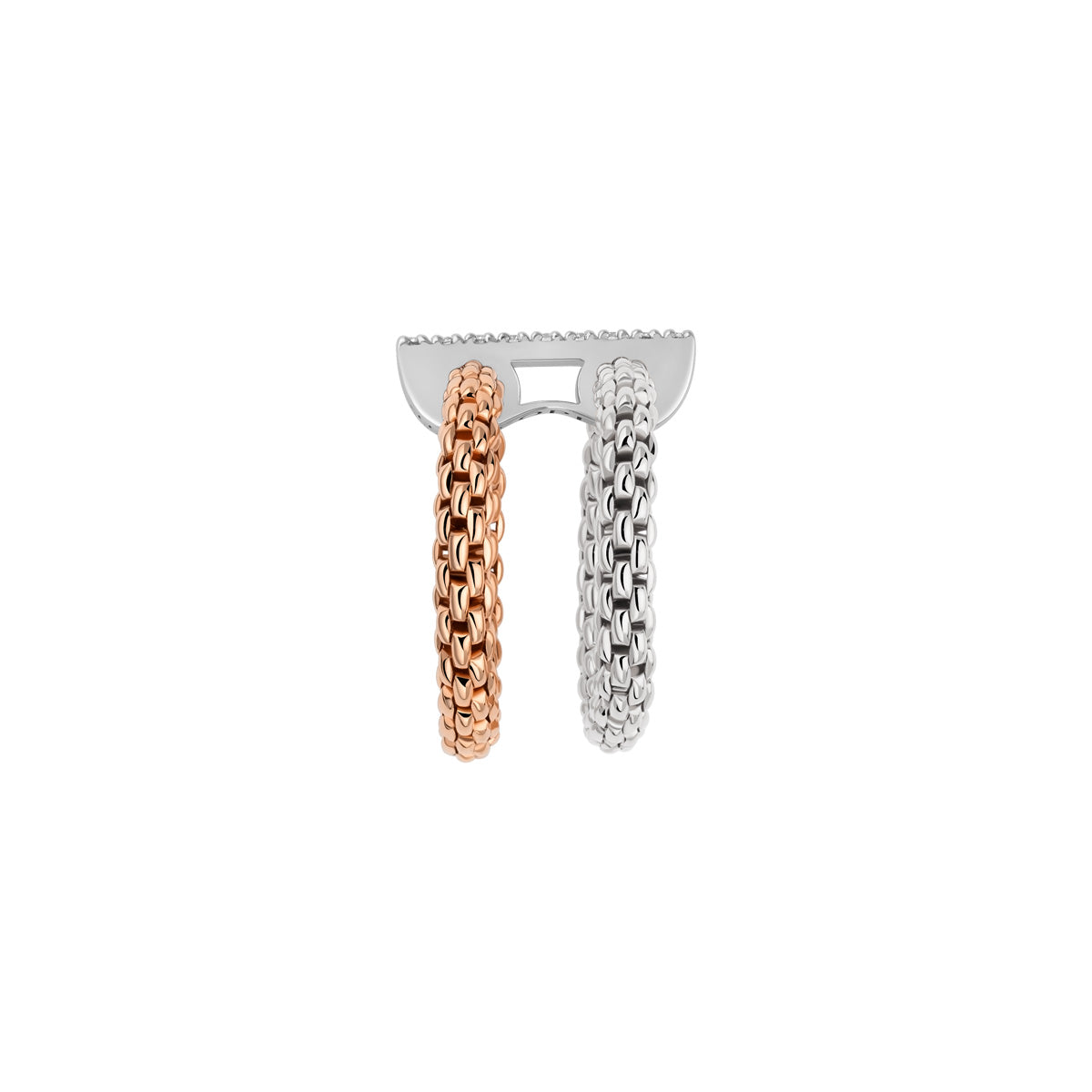 FOPE Prima Double Band Ring with Diamond Bar