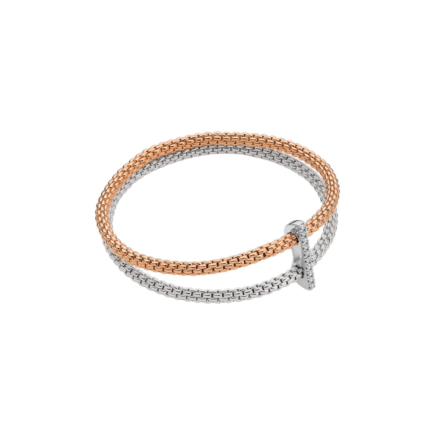 FOPE Prima Two-Row Bracelet with Diamond Bar