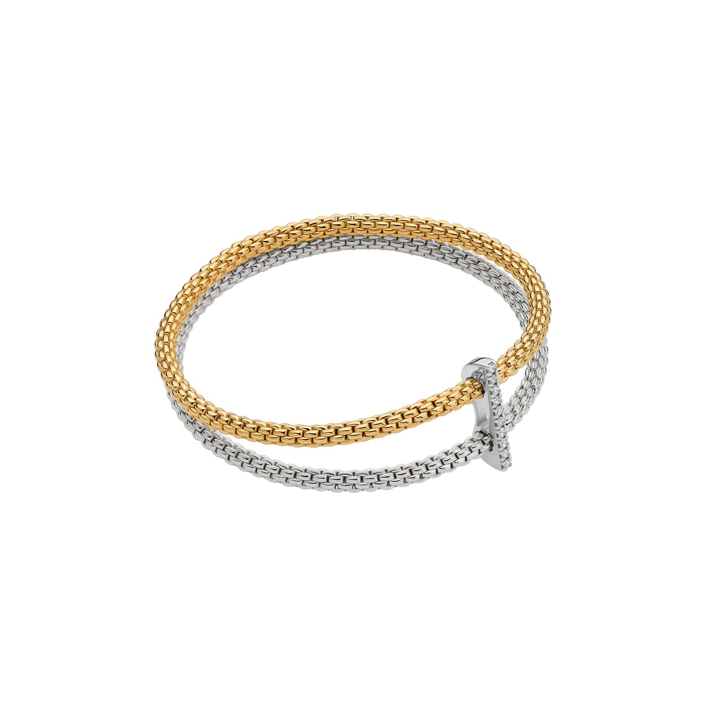 FOPE Prima Two-Row Bracelet with Diamond Bar