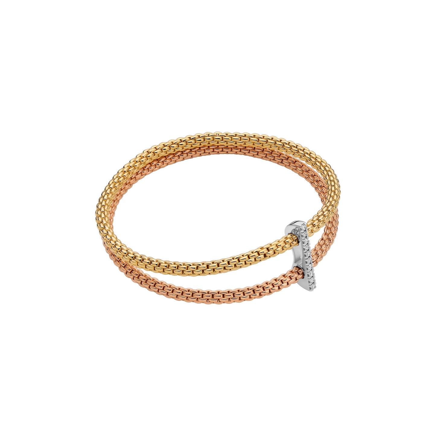FOPE Prima Two-Row Bracelet with Diamond Bar