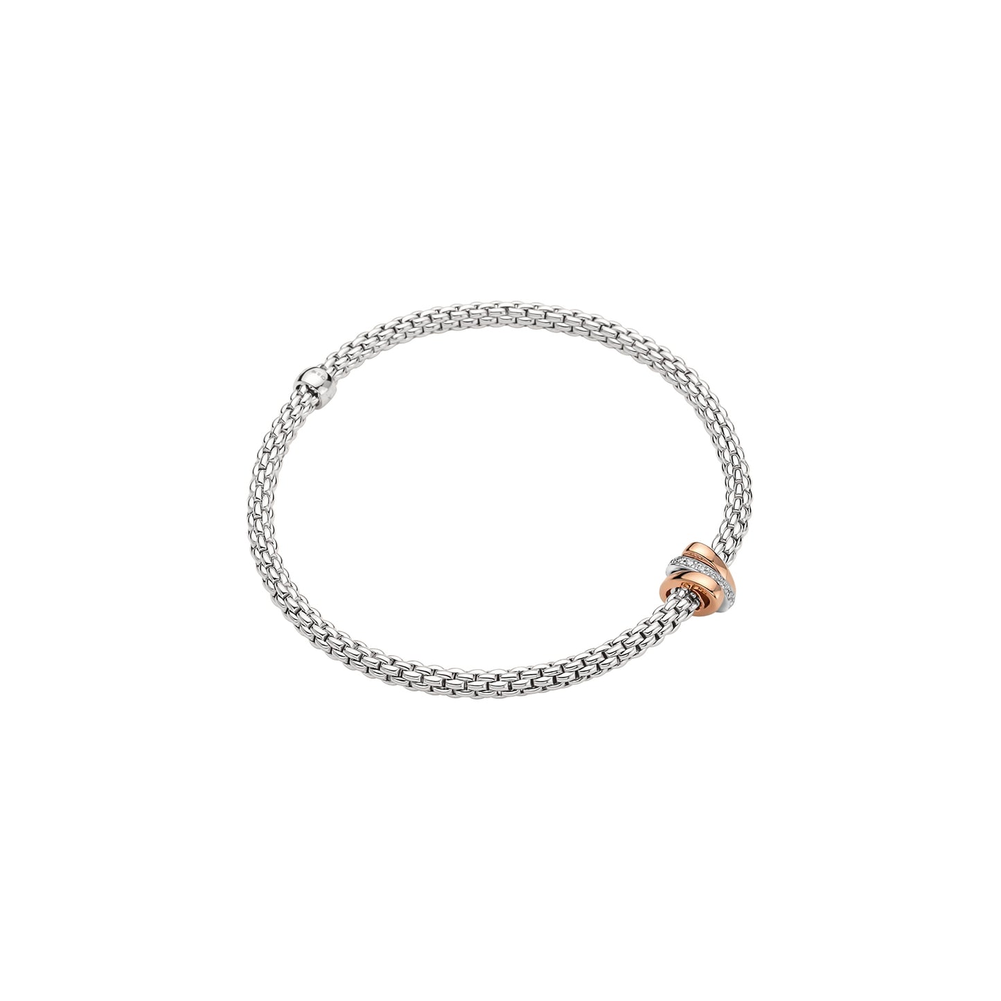 FOPE Prima Bracelet with Asymmetrical Mixed-Gold Diamond Rondel