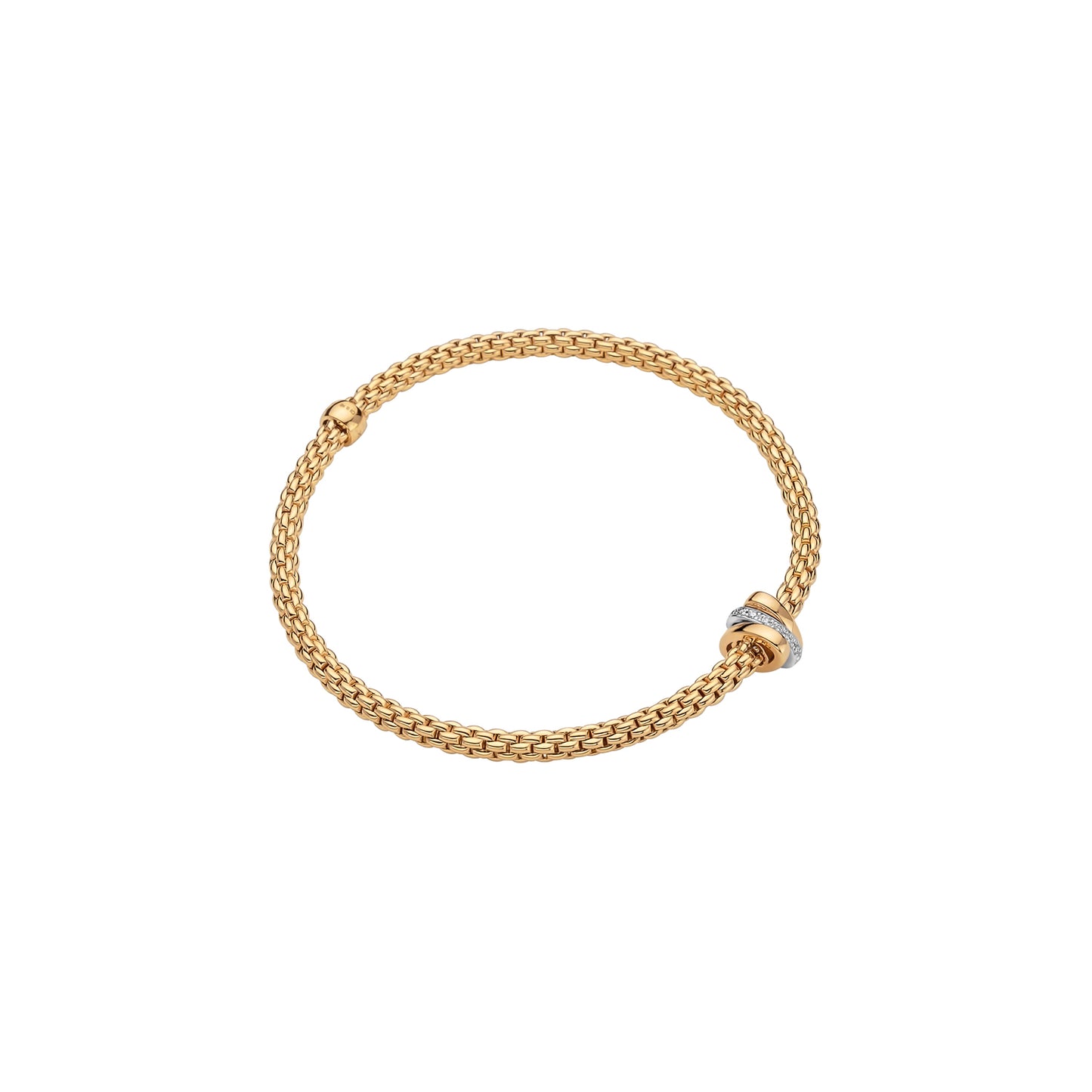 FOPE Prima Bracelet with Asymmetrical Mixed-Gold Diamond Rondel