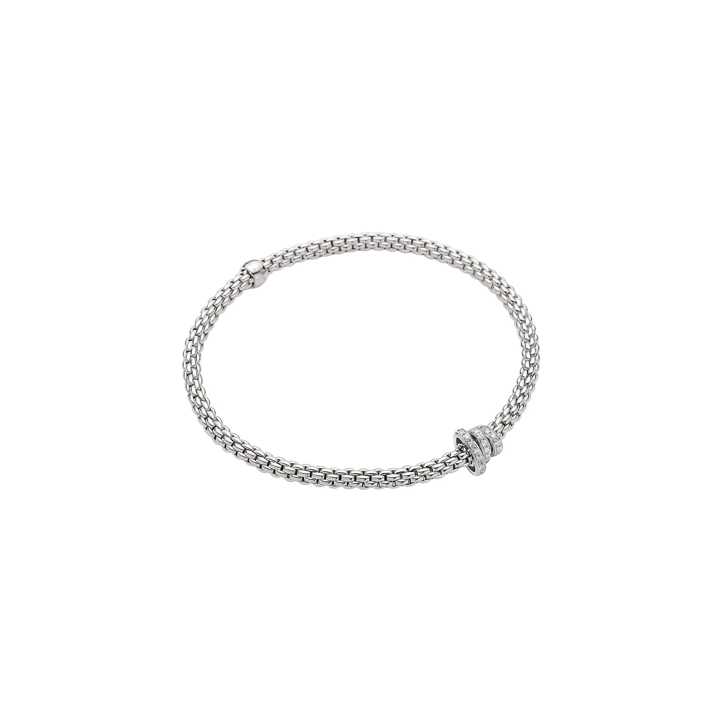 FOPE Prima Bracelet with Full Pavé Asymmetrical Rondel