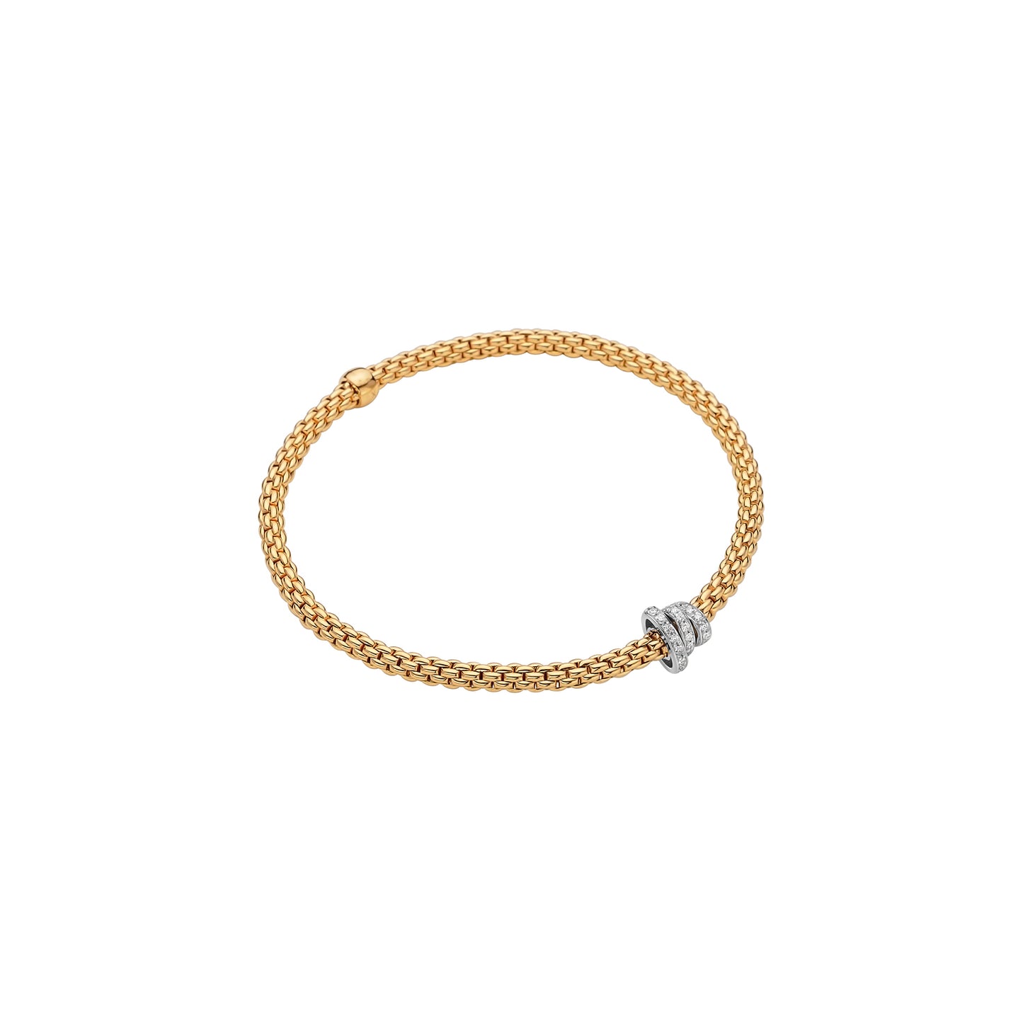 FOPE Prima Bracelet with Full Pavé Asymmetrical Rondel