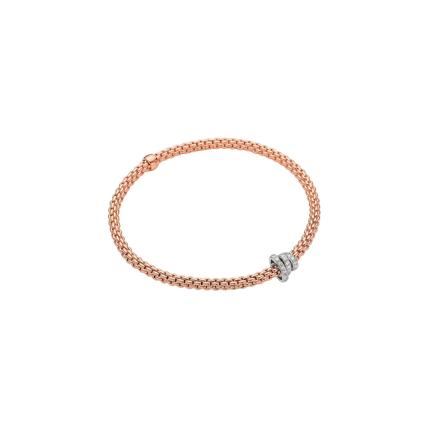 FOPE Prima Bracelet with Full Pavé Asymmetrical Rondel