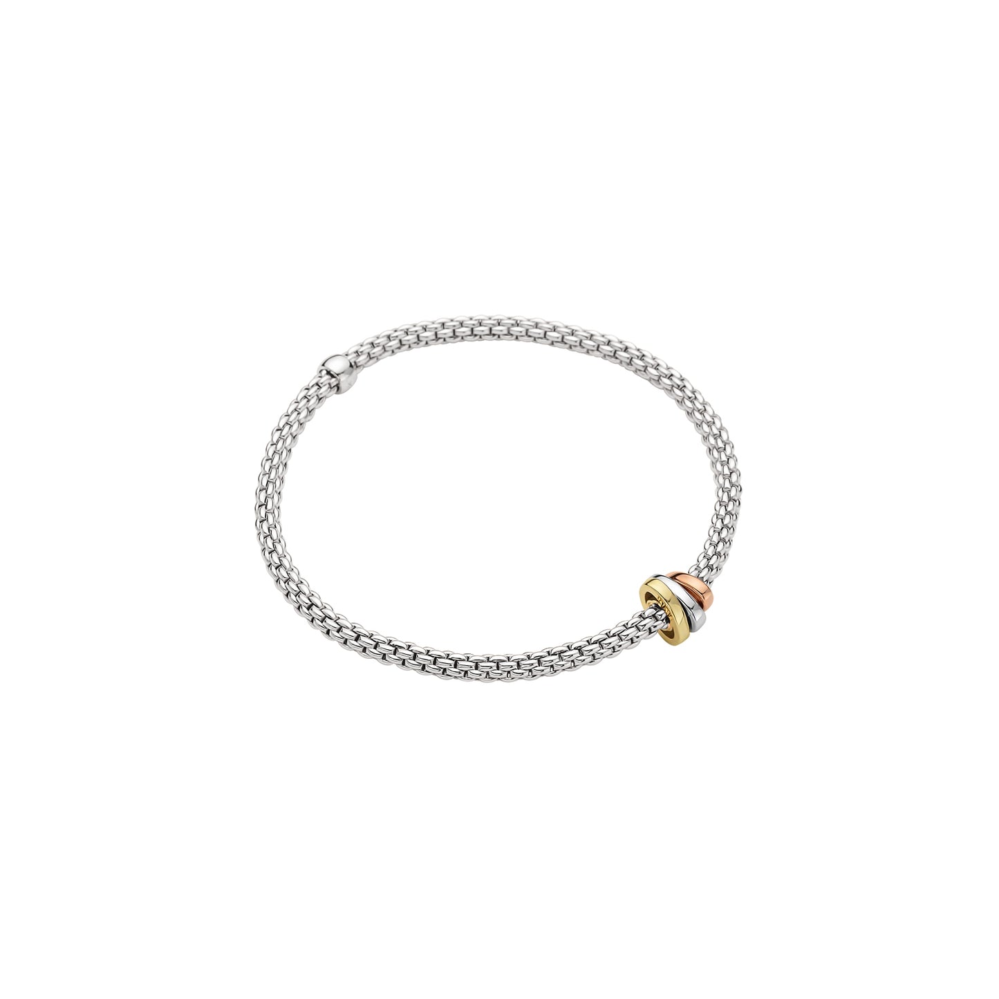 FOPE Prima Bracelet with Asymmetric Mixed-Gold Plain Rondel