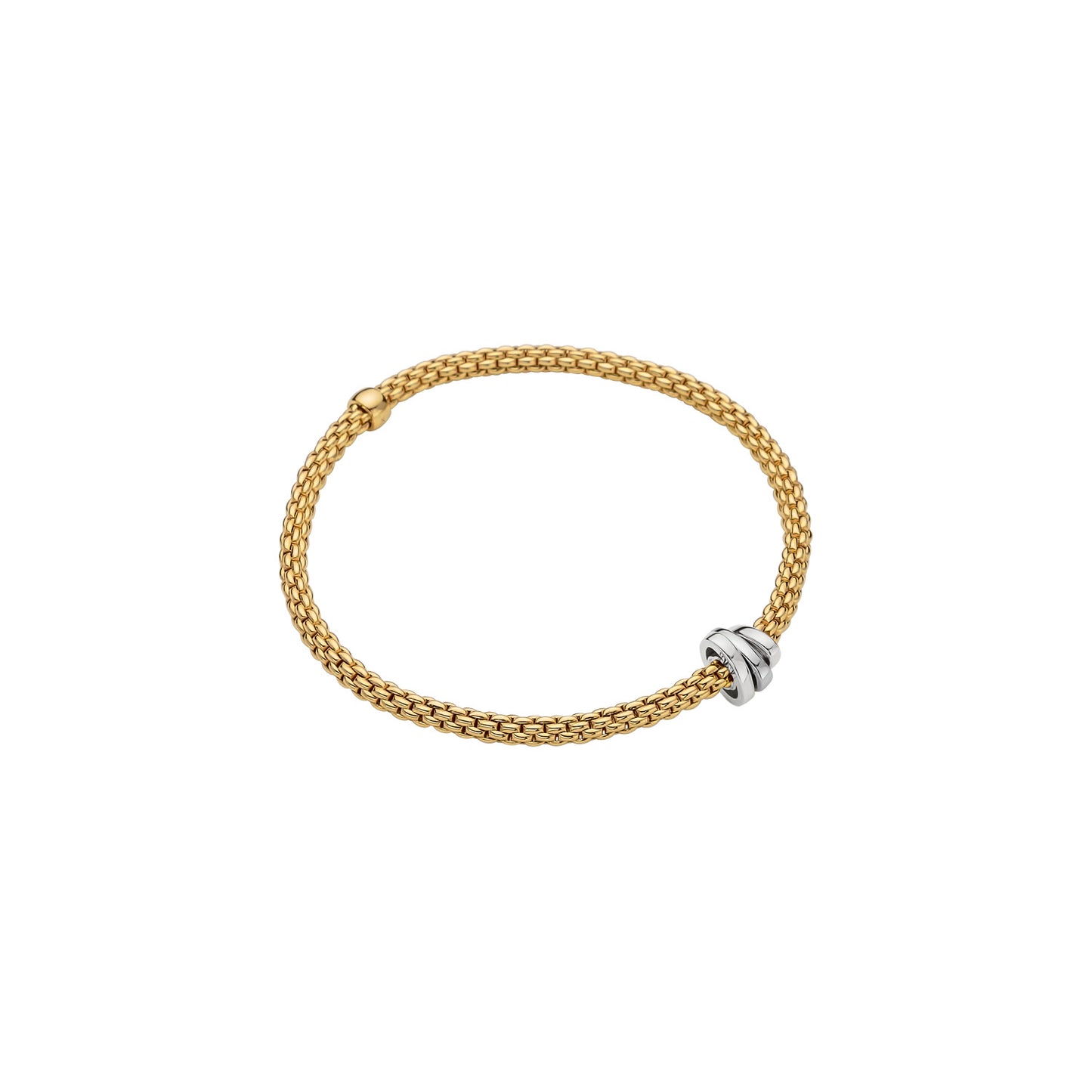 FOPE Prima Bracelet with Asymmetric Mixed-Gold Plain Rondel