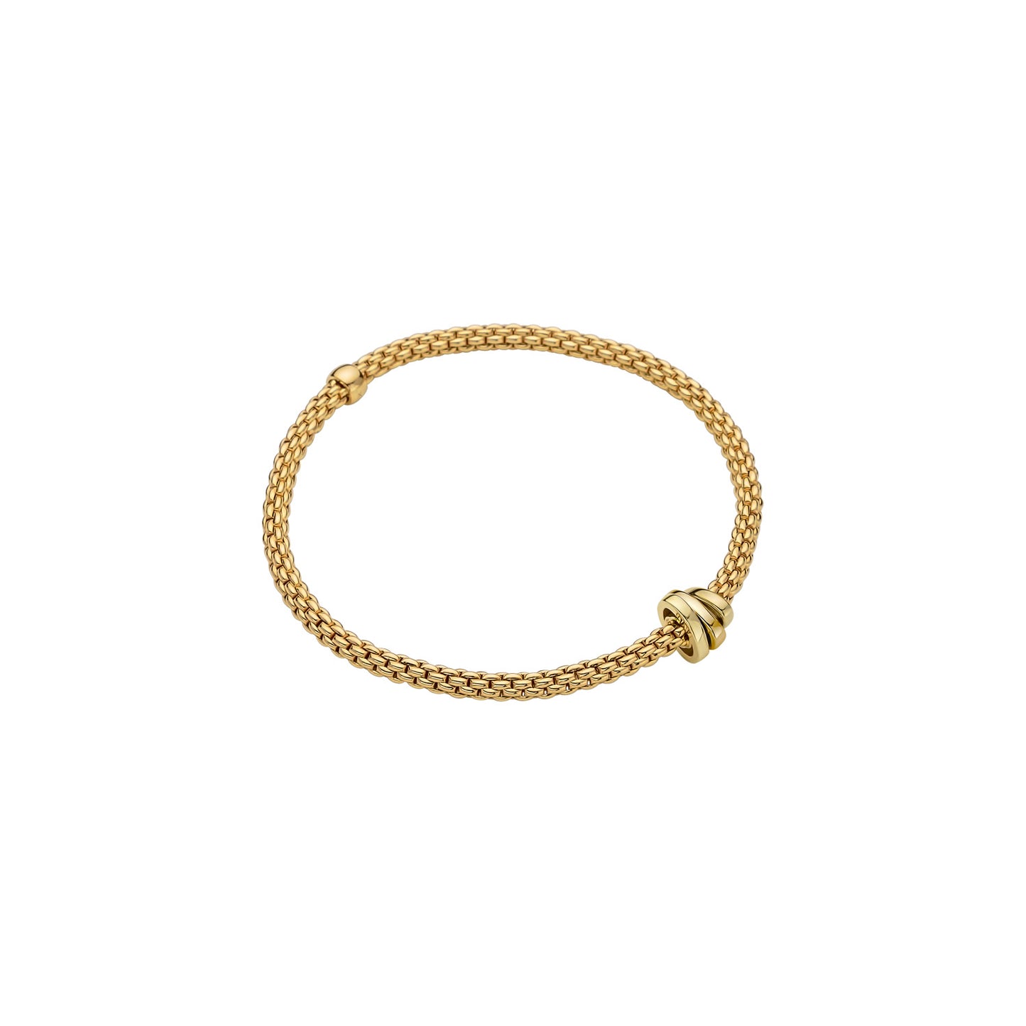 FOPE Prima Bracelet with Asymmetric Mixed-Gold Plain Rondel
