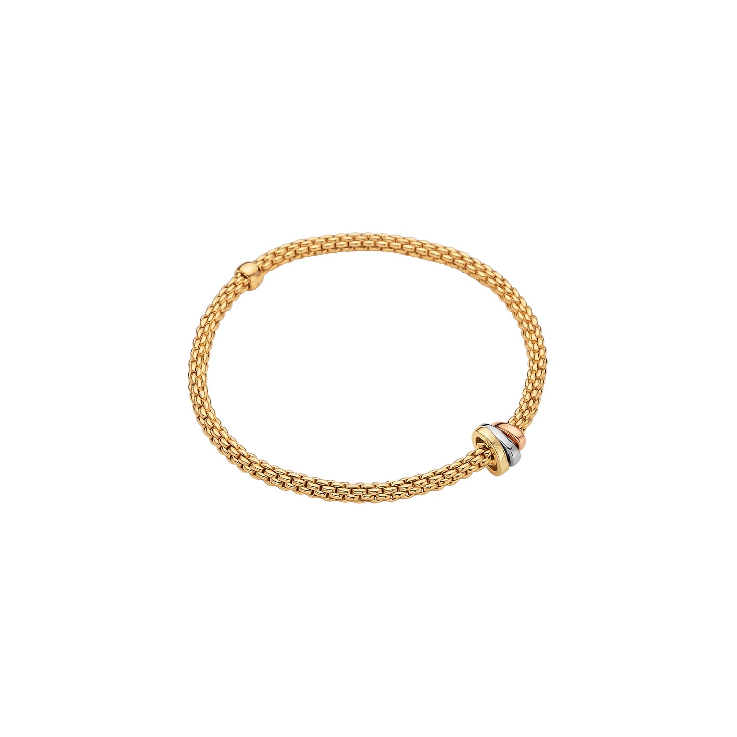 FOPE Prima Bracelet with Asymmetric Mixed-Gold Plain Rondel
