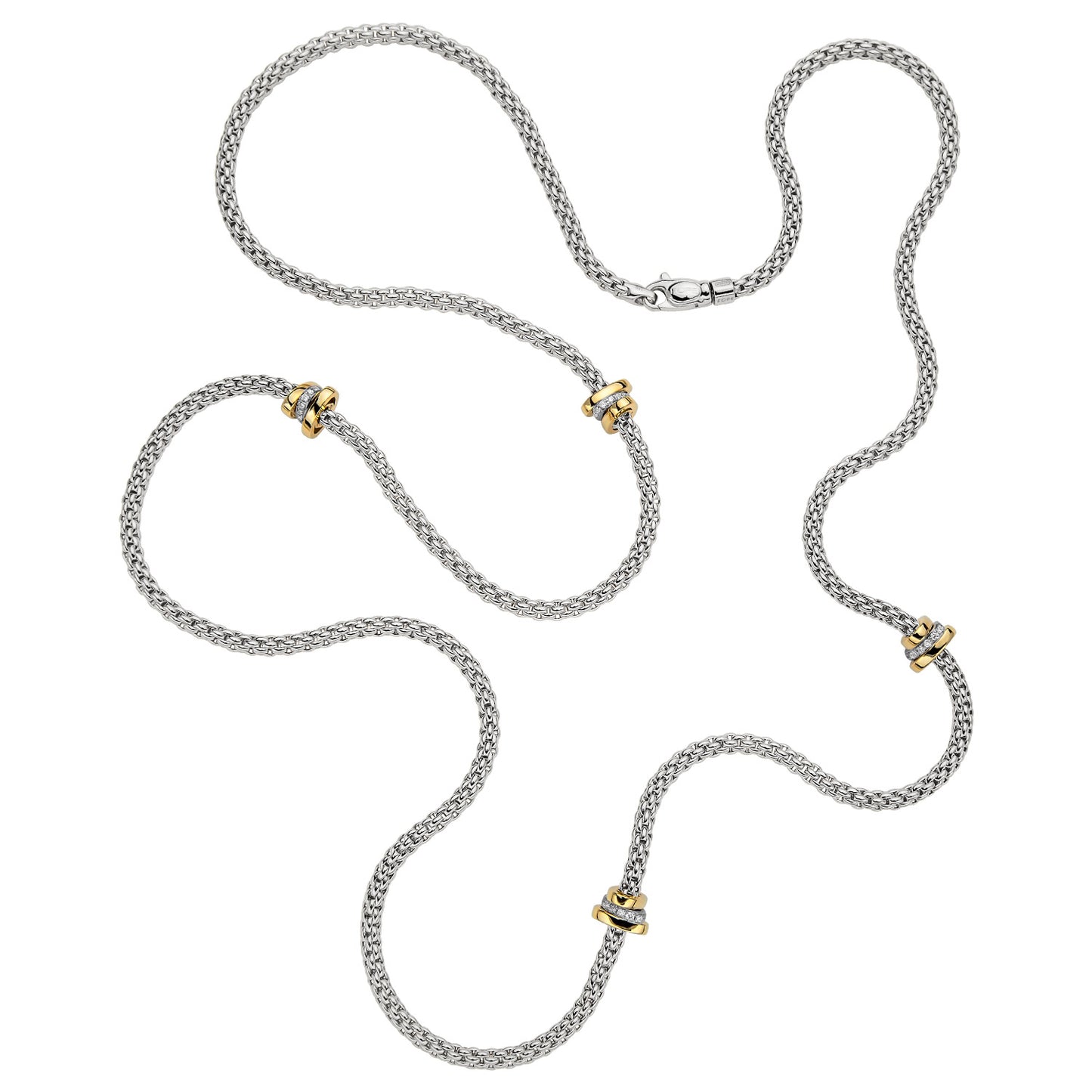 FOPE Prima Long Necklace with Asymmetrical Diamond Rondels