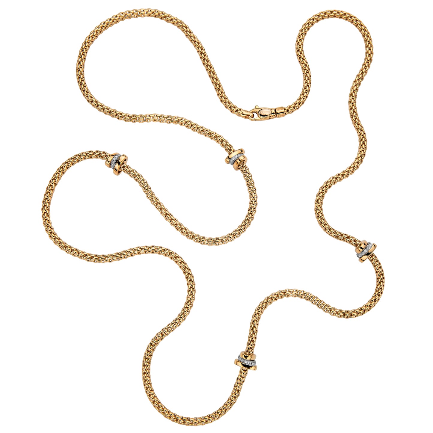FOPE Prima Long Necklace with Asymmetrical Diamond Rondels