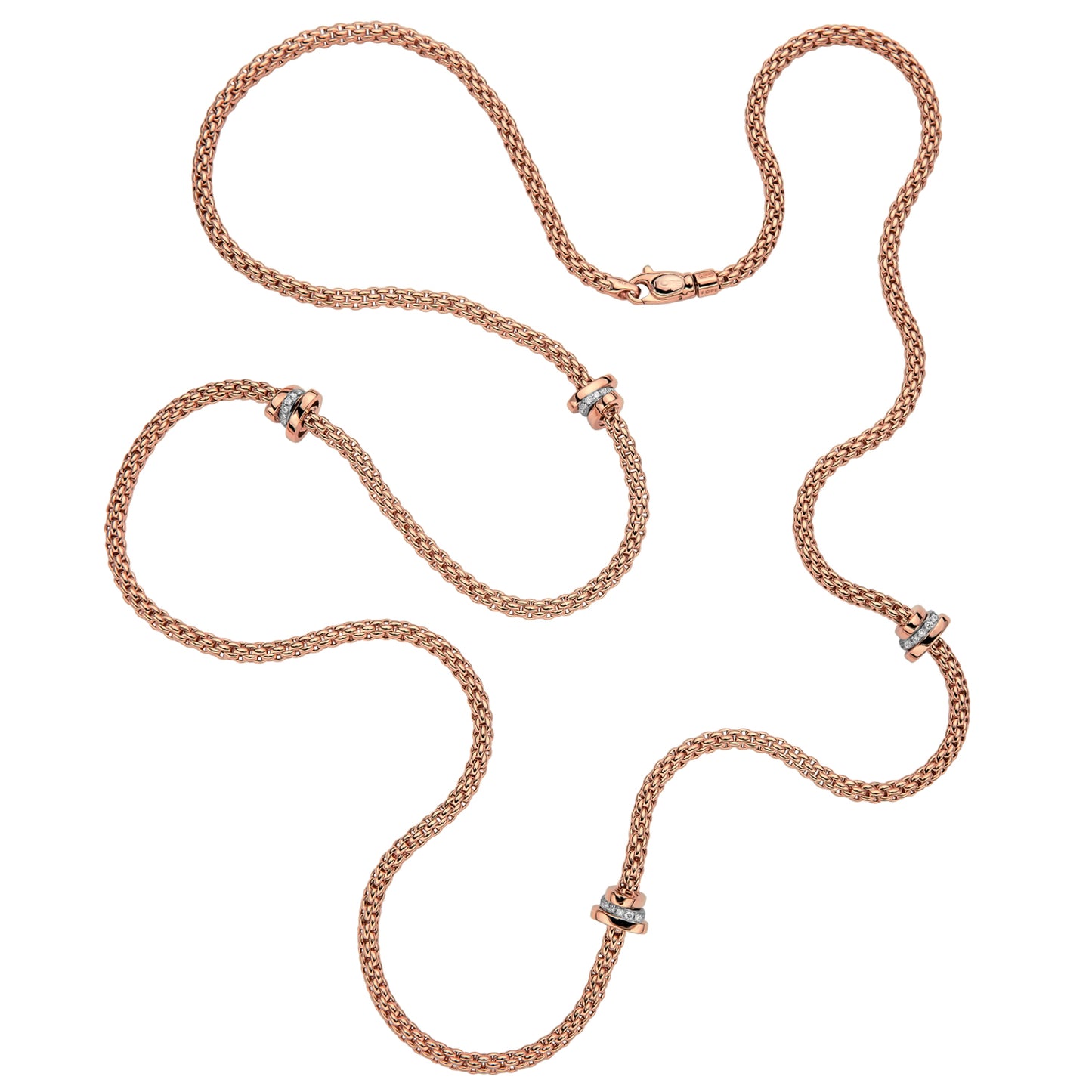 FOPE Prima Long Necklace with Asymmetrical Diamond Rondels