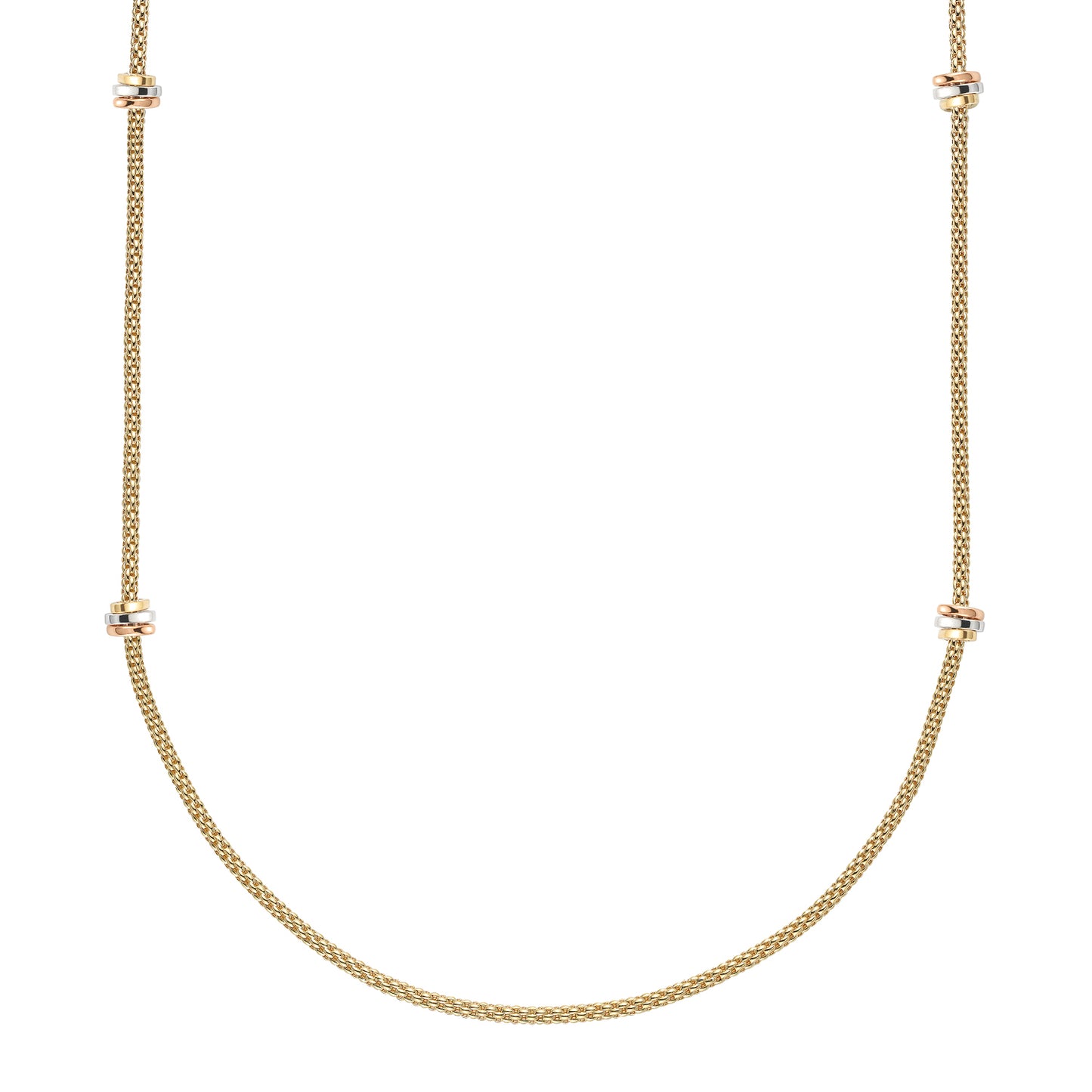 FOPE Prima Long Necklace with Mixed-Gold Rondels