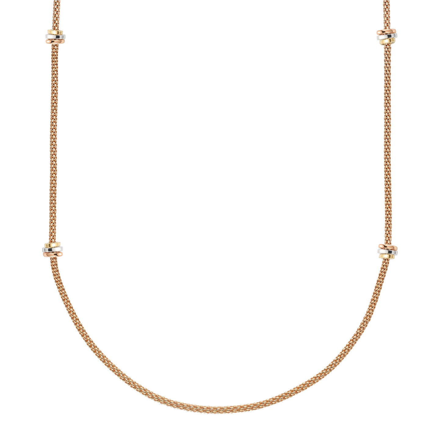 FOPE Prima Long Necklace with Mixed-Gold Rondels