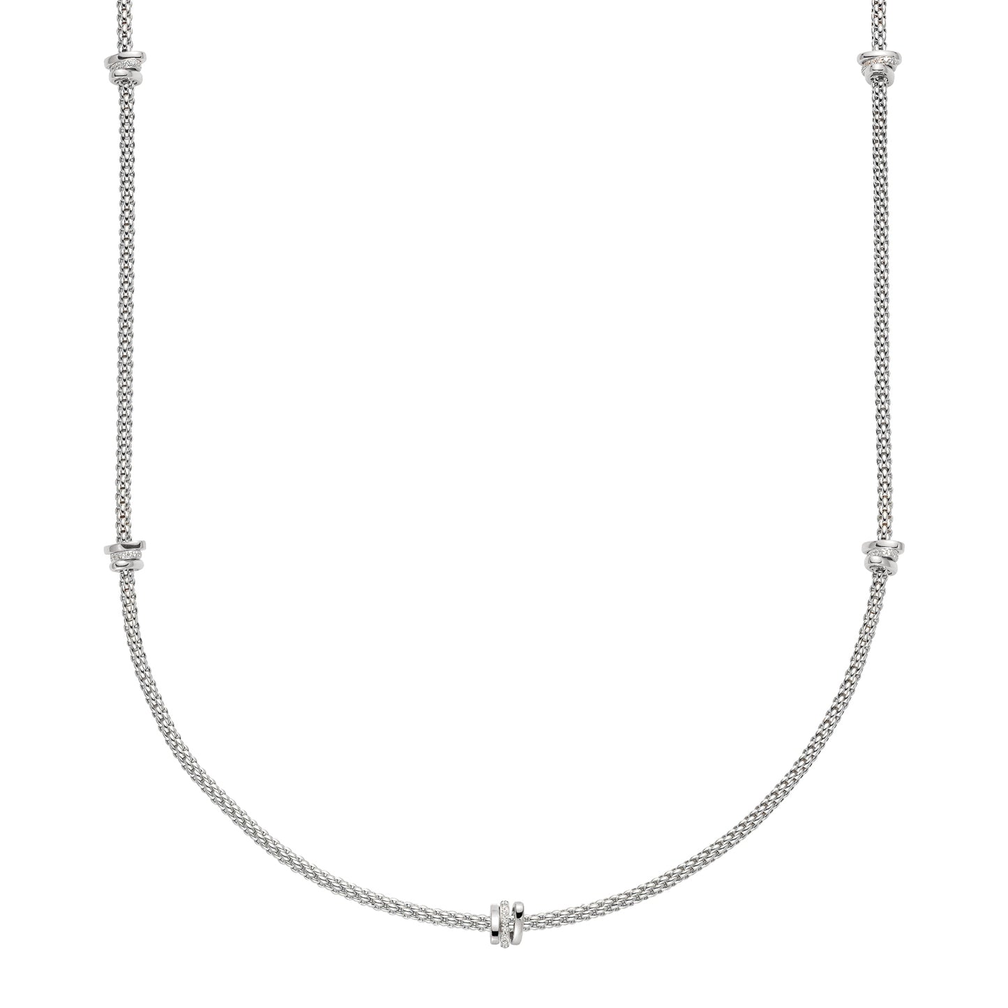 FOPE Prima Long Necklace with Gold & Diamond Rondels