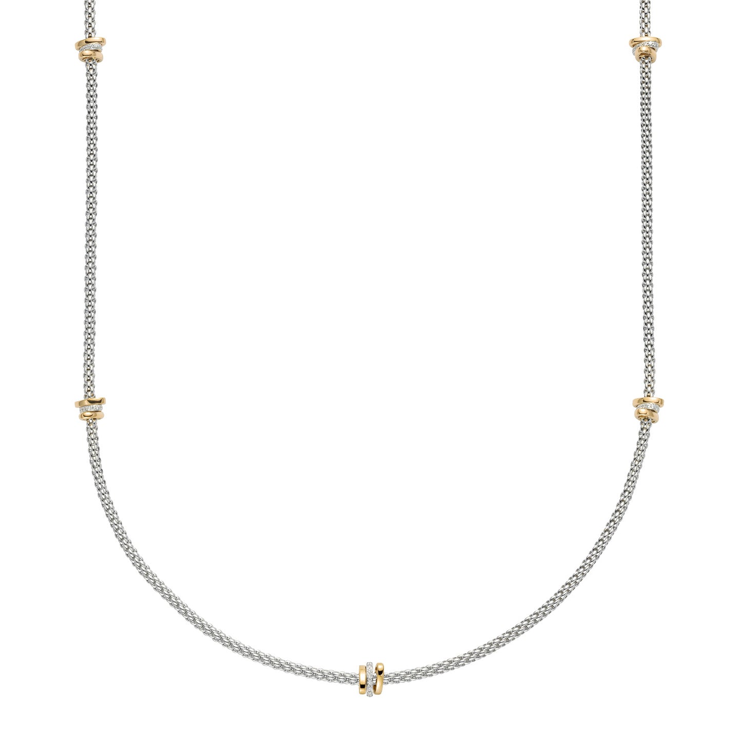 FOPE Prima Long Necklace with Gold & Diamond Rondels