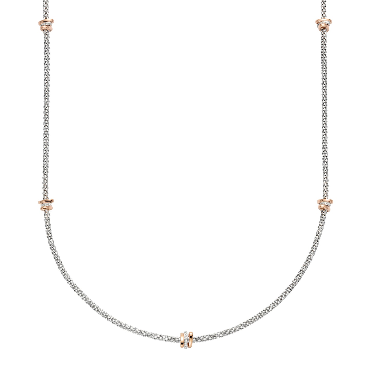 FOPE Prima Long Necklace with Gold & Diamond Rondels